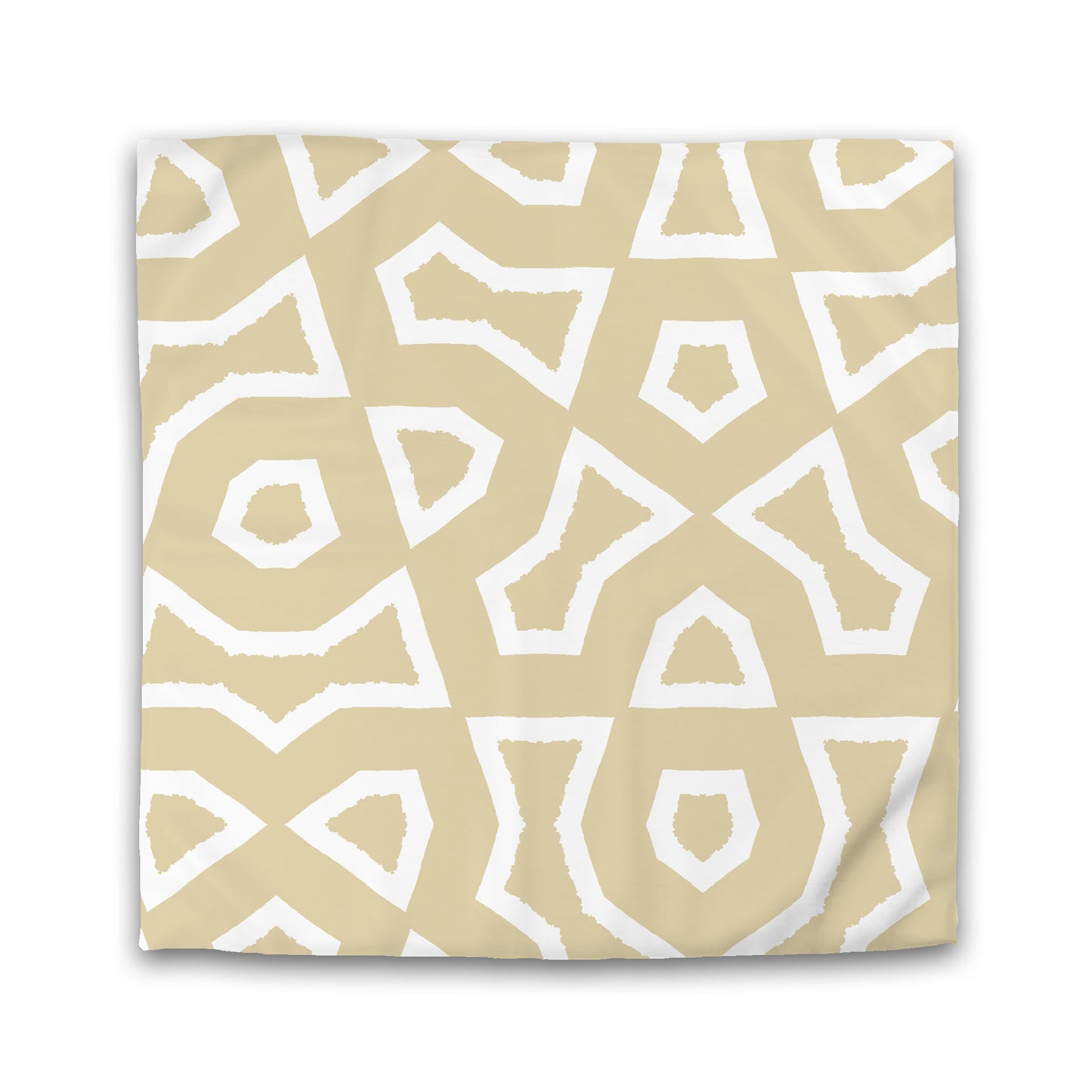 Tan Cotton Sateen Duvet Cover, Bold Off-white Graphic | CSDU-1371-392