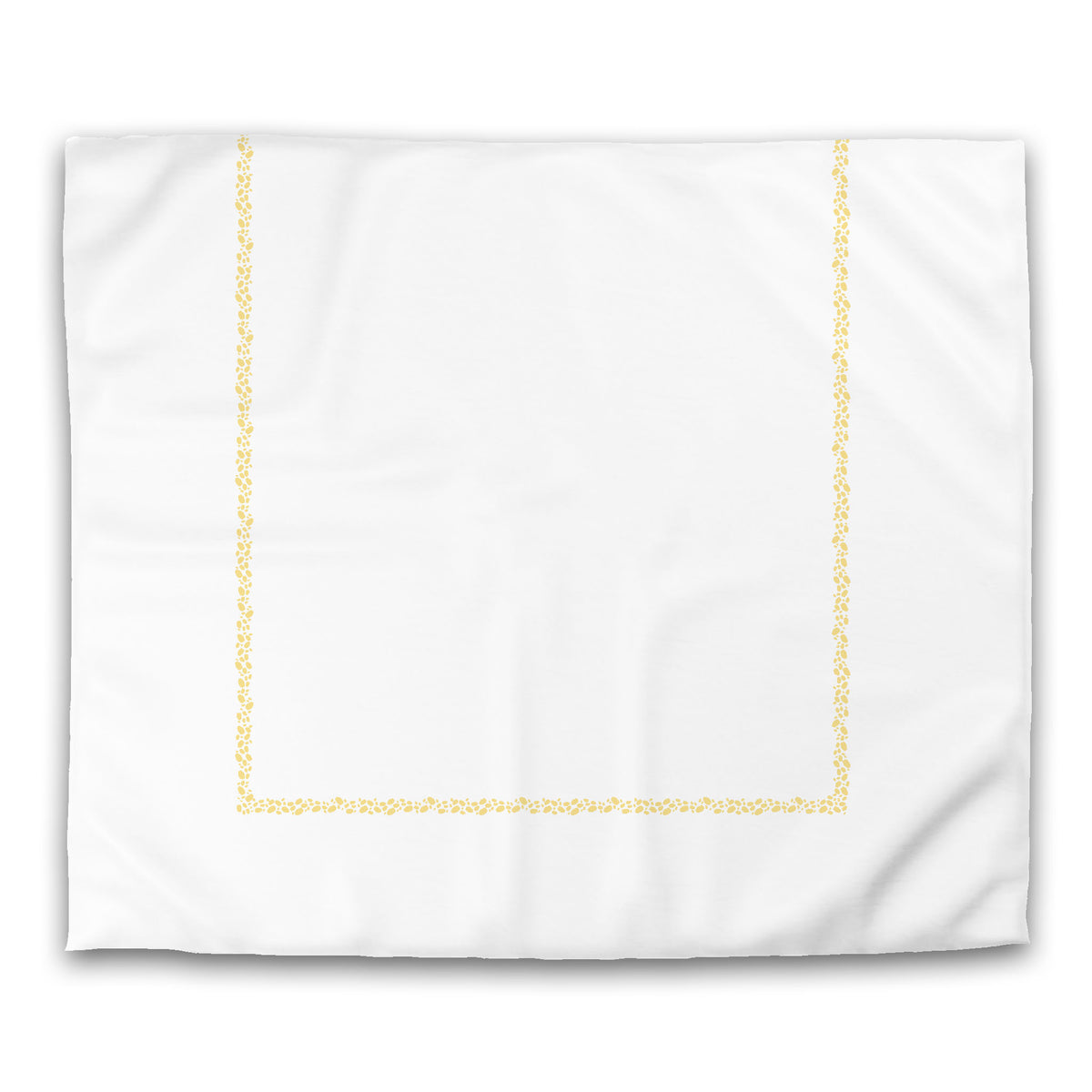 White Cotton Sateen Duvet Cover with Yellow Paint Dabs Frieze Print | King - 269 x 234 cm / 106 x 92 inches