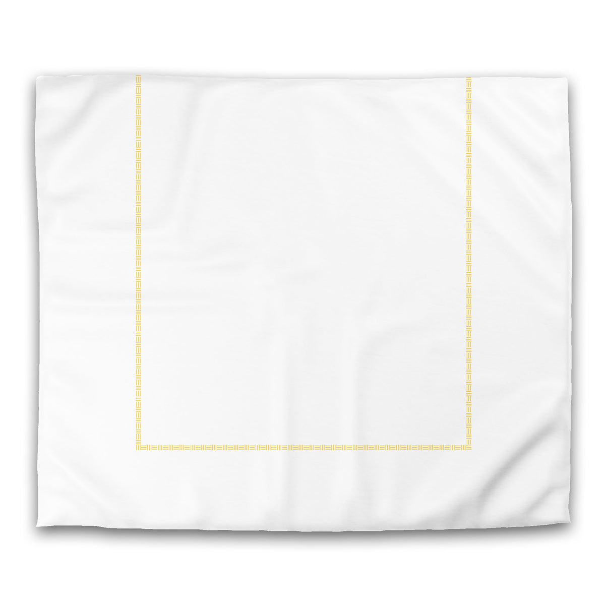 White Cotton Sateen Duvet Cover with Yellow Narrow Weave Frieze Print | King - 269 x 234 cm / 106 x 92 inches