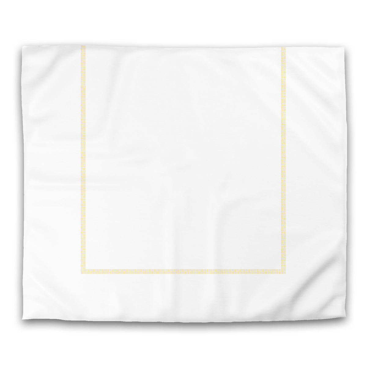 White Cotton Sateen Duvet Cover with Yellow Wide Weave Frieze Print | King - 269 x 234 cm / 106 x 92 inches