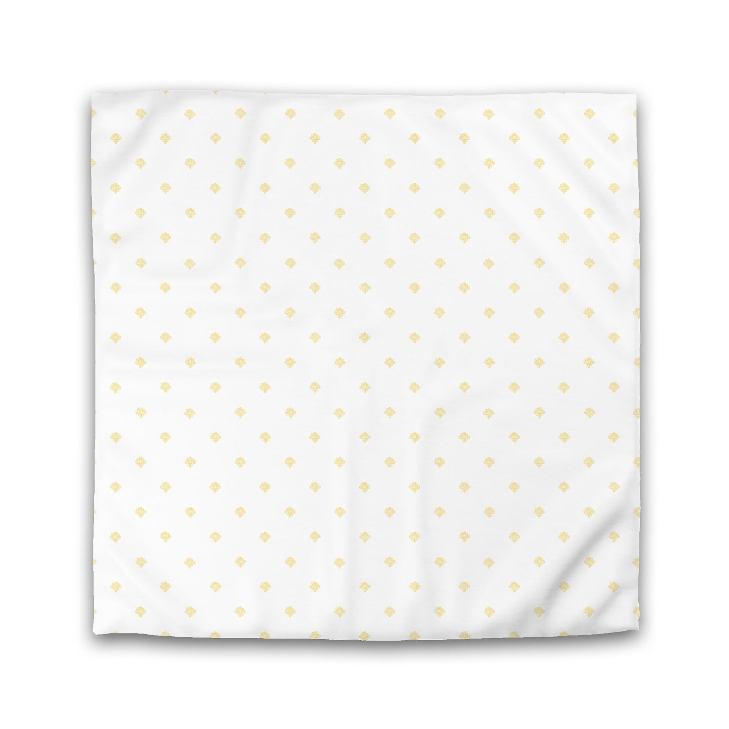 Off-white Cotton Sateen Duvet Cover, Yellow Hand-painted Swizzle Motif Print | CSDU-1381-171
