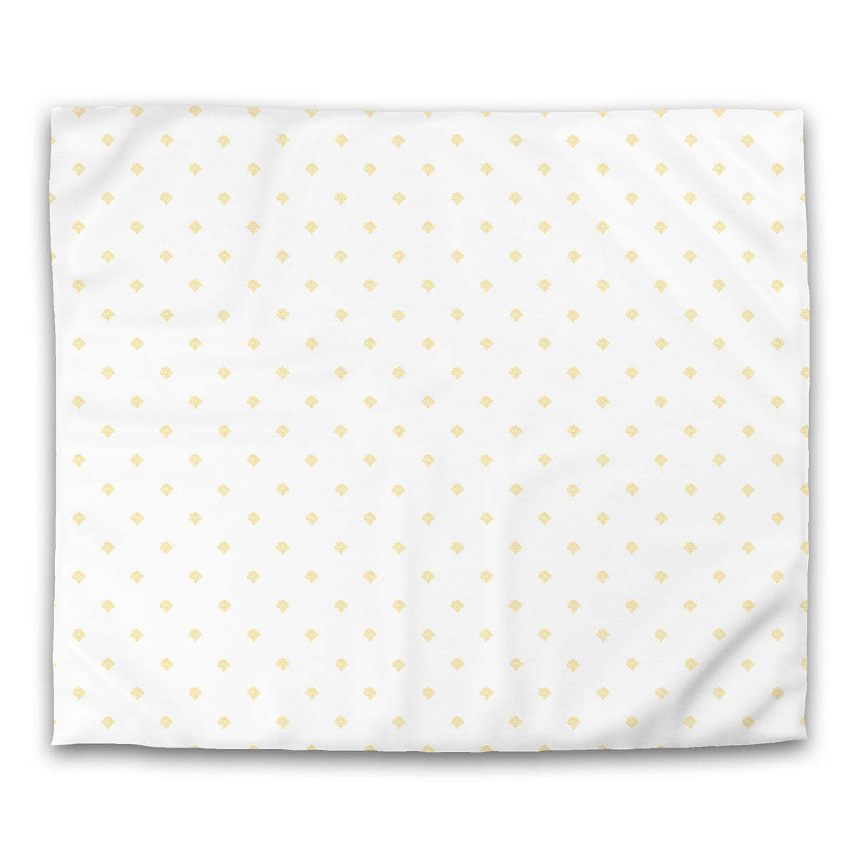 White Cotton Sateen Duvet Cover with Yellow Swirl Print | King - 269 x 234 cm / 106 x 92 inches