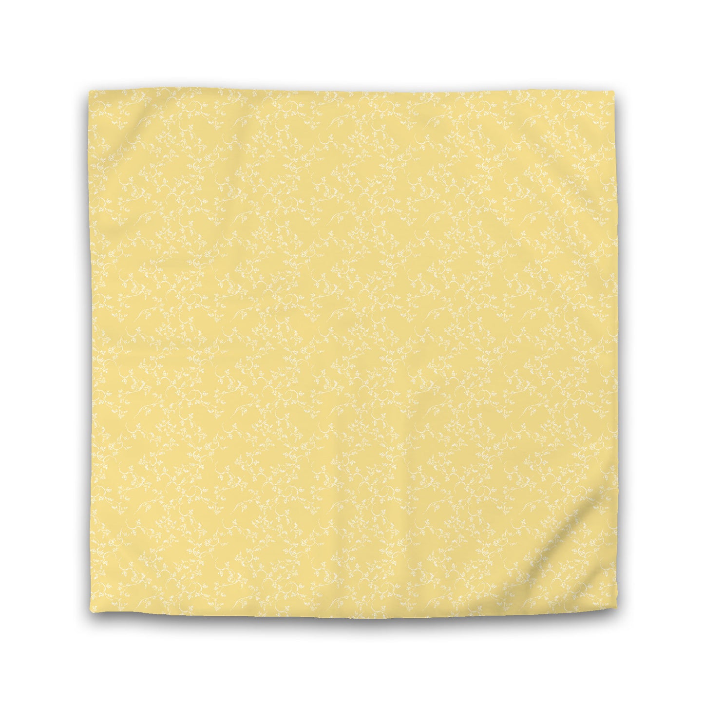 Yellow Cotton Sateen Duvet Cover, Off-white Hand-painted Vine Print | CSDU-1381-182