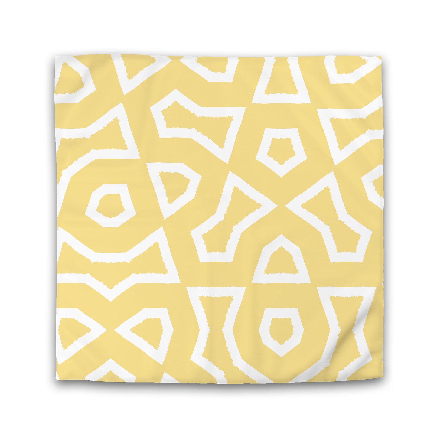 Yellow Cotton Sateen Duvet Cover, Bold Off-white Graphic | CSDU-1381-392
