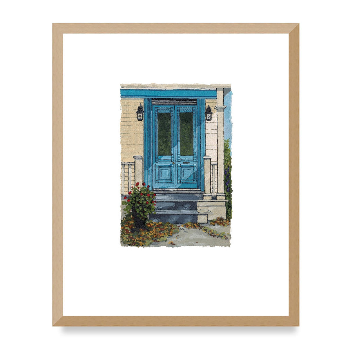 The Montmartre Framed Fine Art Print with Faux Deckled Edge | 40 x 50 cm / 16 x 20 inches | White Frame