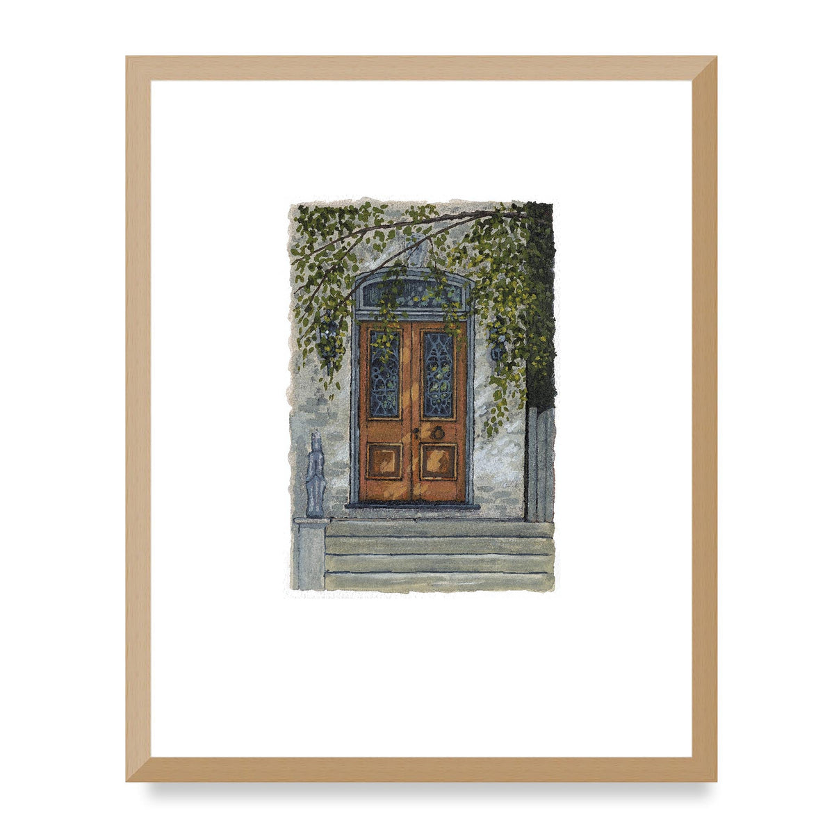 The Mayfair Framed Fine Art Print with Faux Deckled Edge | 40 x 50 cm / 16 x 20 inches | White Frame