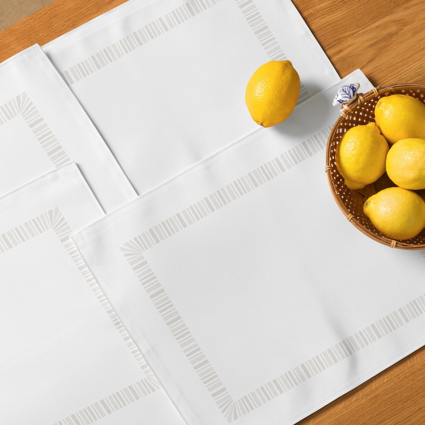 Placemat Set with Hand-painted Classic Border Motif Print, CABM-1204