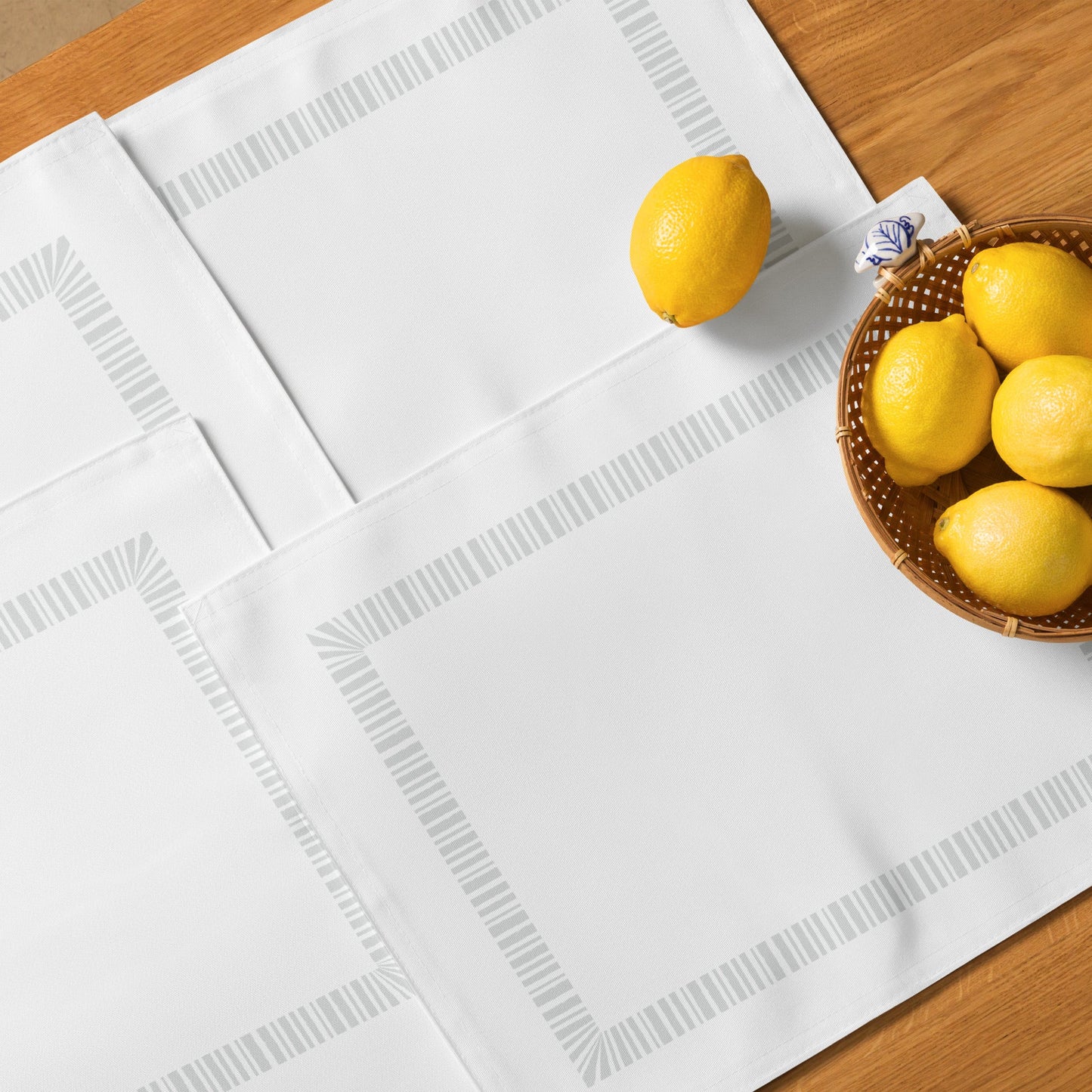 Placemat Set with Hand-painted Classic Border Motif Print, CABM-1221