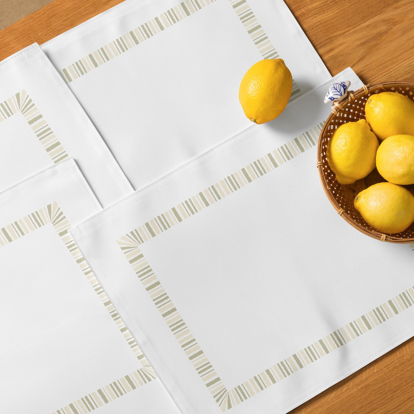Placemat Set with Hand-painted Classic Border Motif Print, CABM-1255