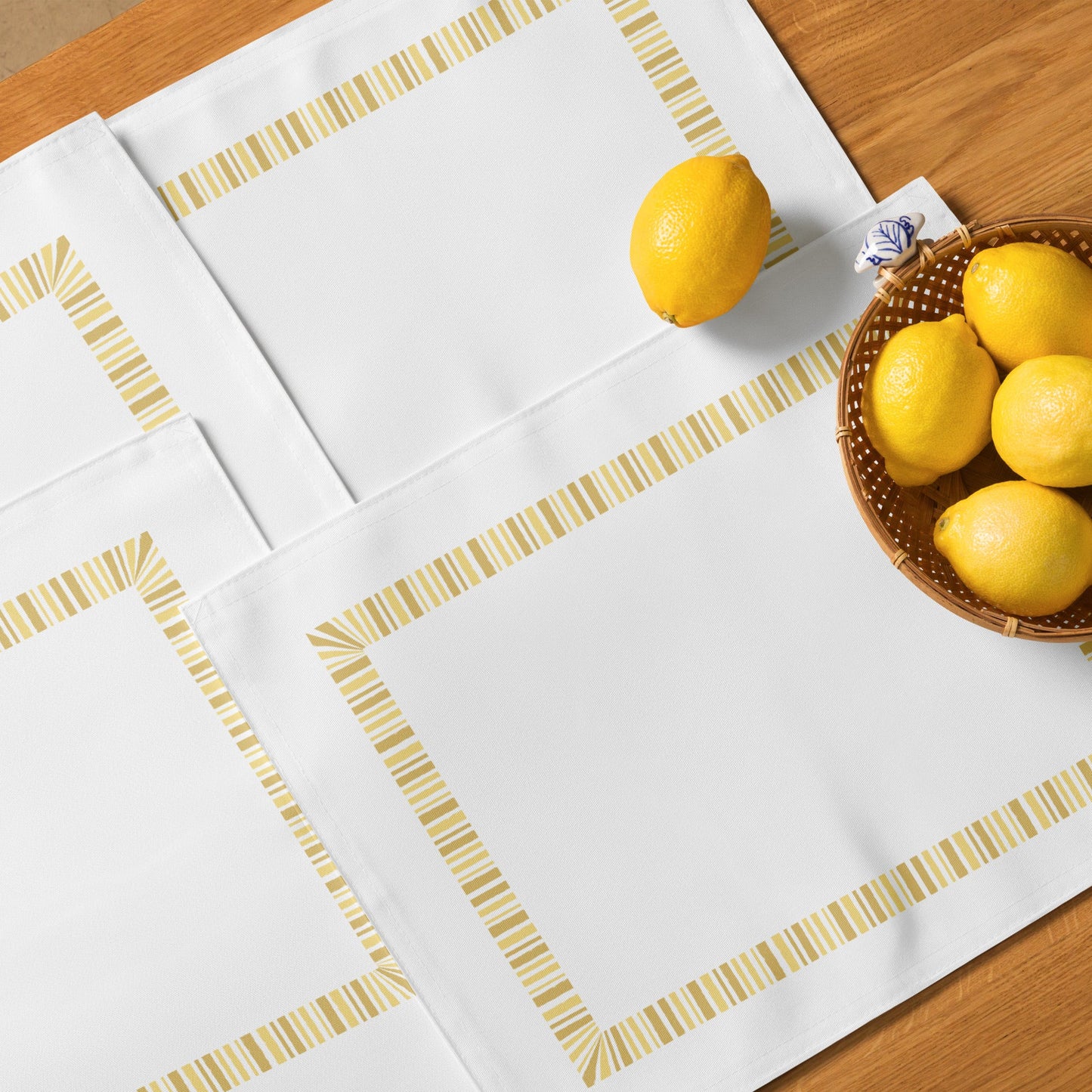 Placemat Set with Hand-painted Classic Border Motif Print, CABM-1381