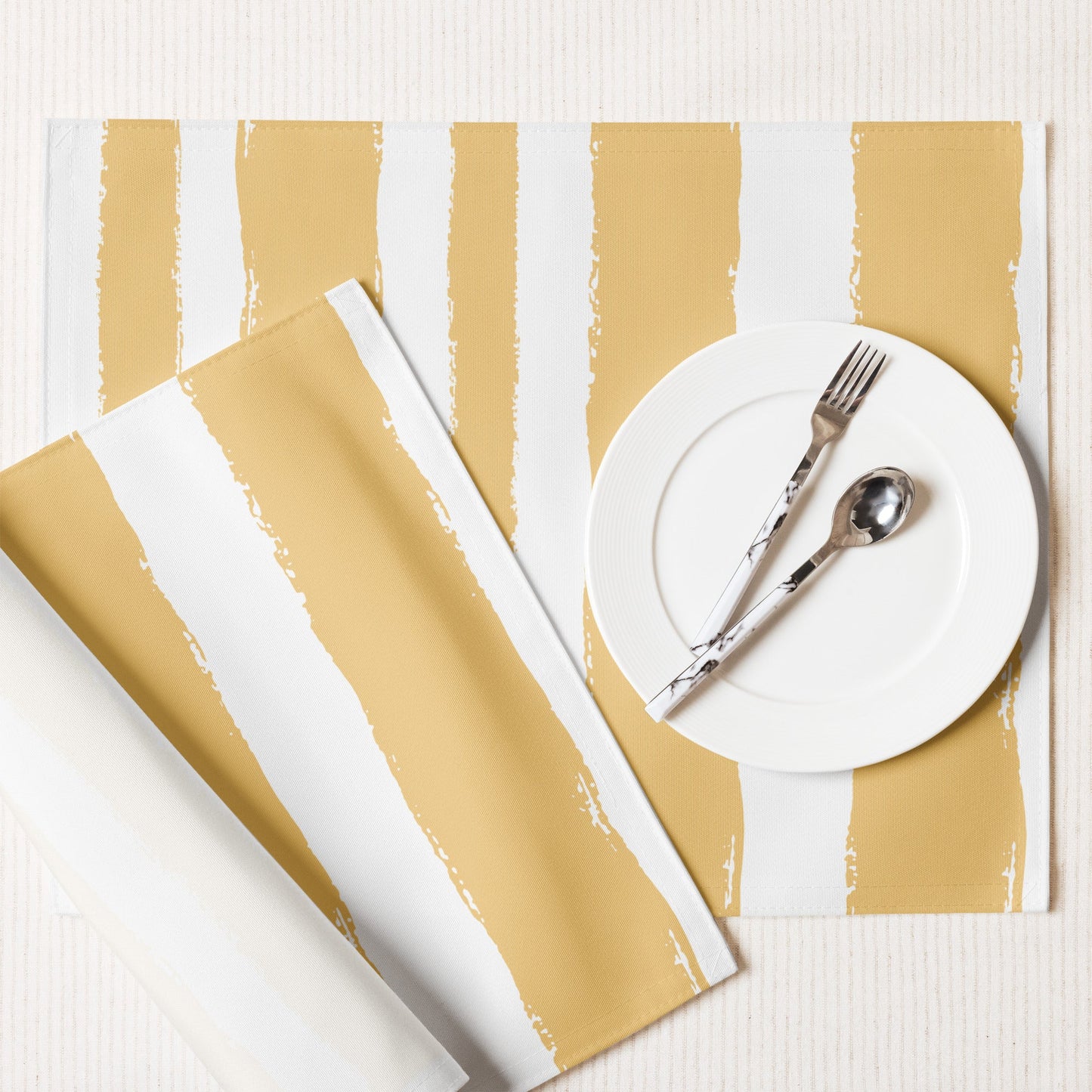 Placemat Set with Hand-painted Brush Stroke Print, CABS-1131