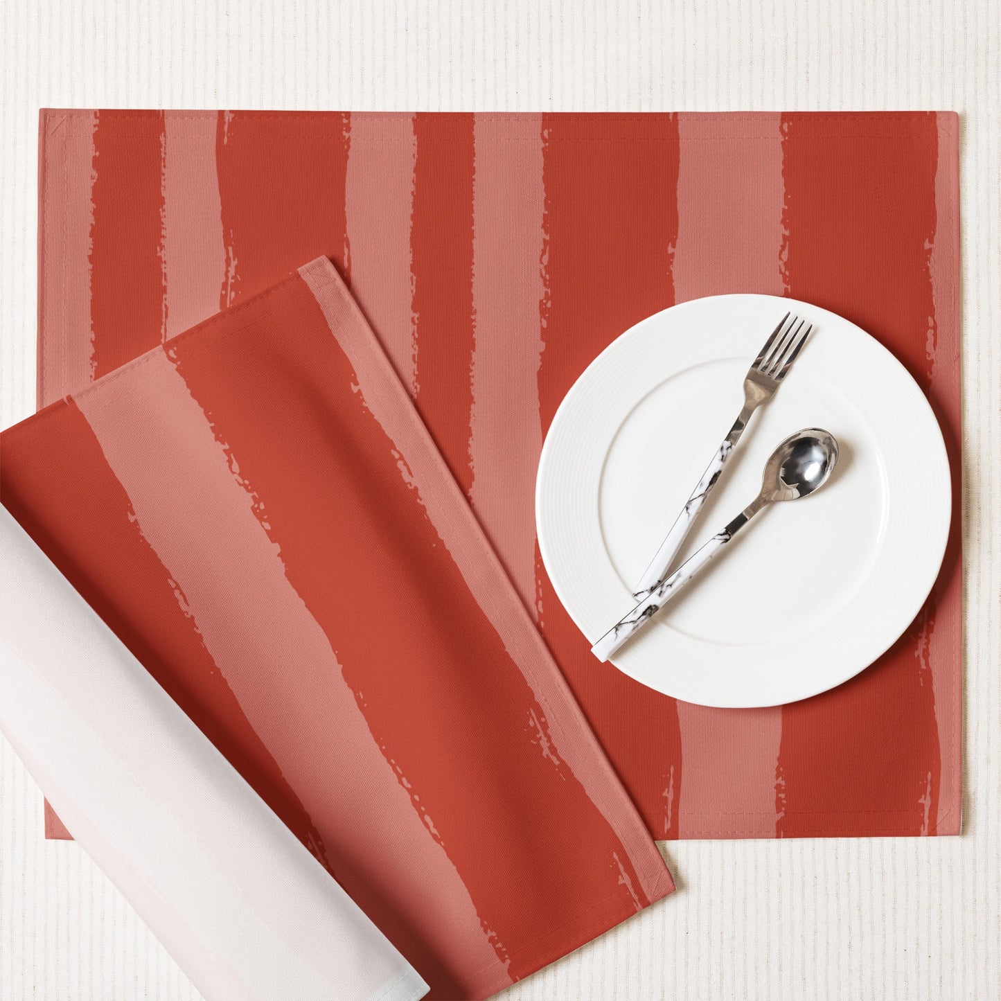 Placemat Set with Hand-painted Brush Stroke Print, CABS-1135