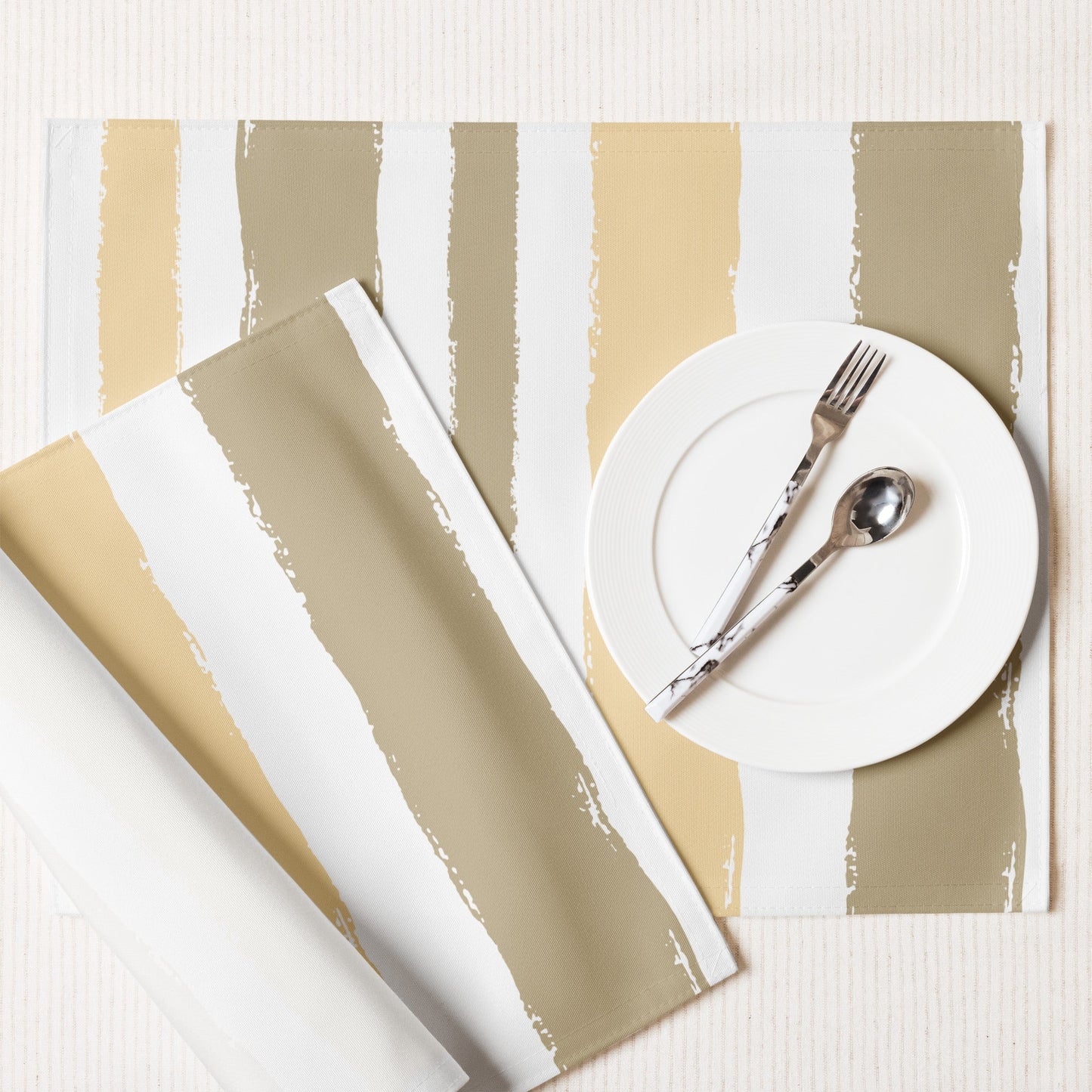 Placemat Set with Hand-painted Brush Stroke Print, CABS-1136