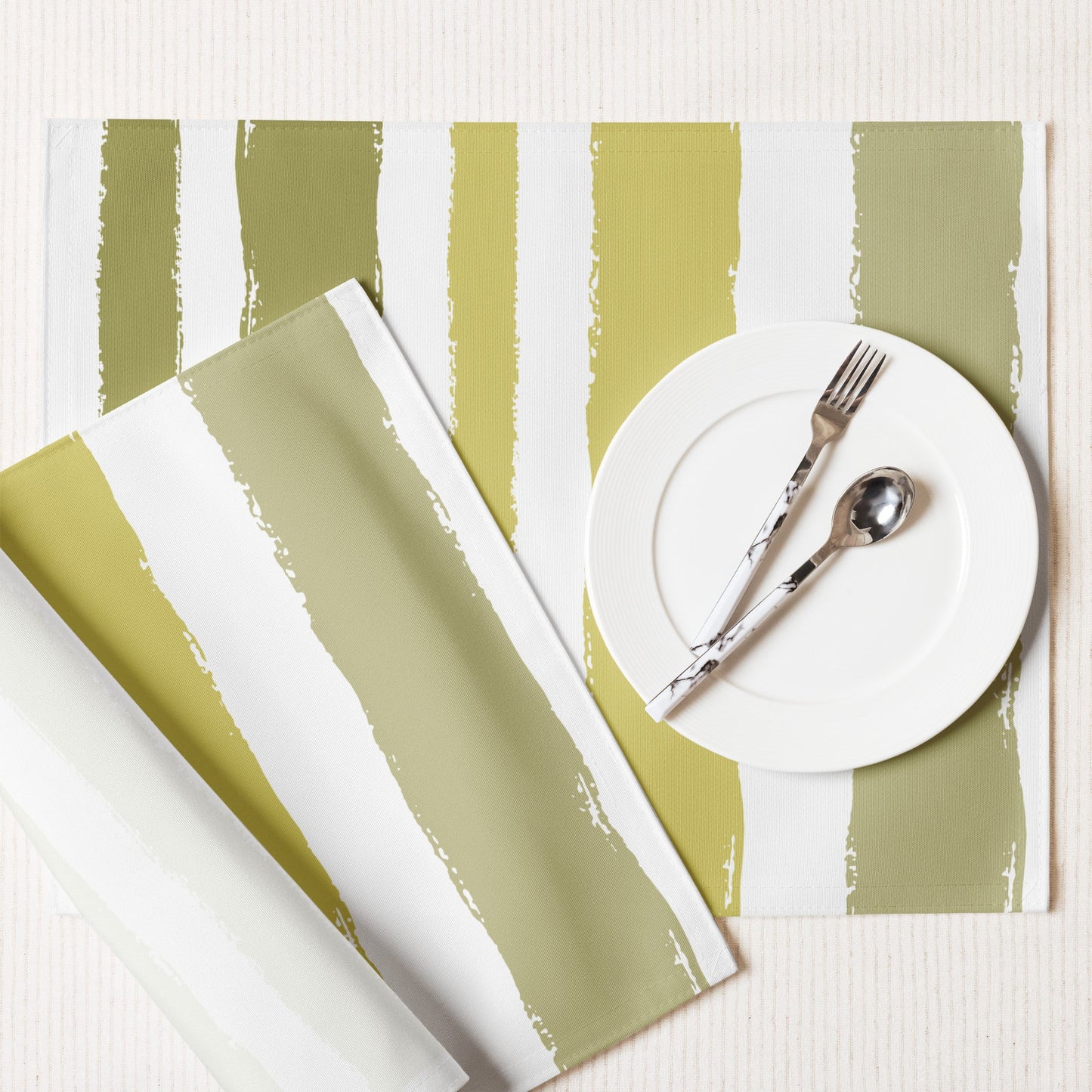 Placemat Set with Hand-painted Brush Stroke Print, CABS-1142