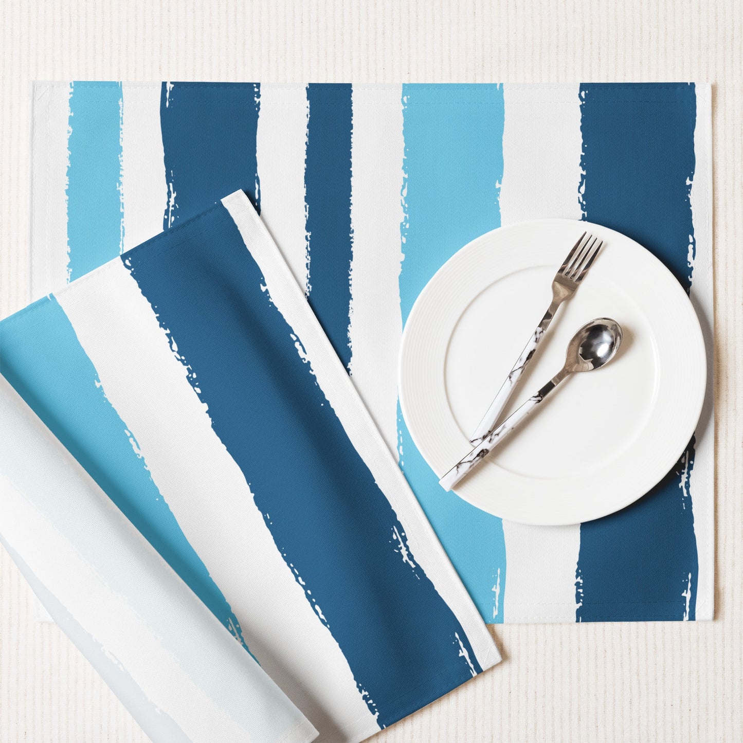 Placemat Set with Hand-painted Brush Stroke Print, CABS-1153
