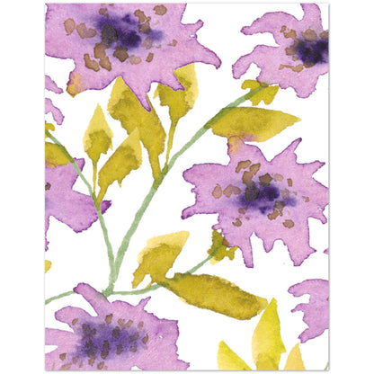 Mauve Bloom — Fine Art Watercolor Note Cards with Large Mauve Floral Design, Blank Inside, Pack of 10 with Envelopes #NCNA-1361