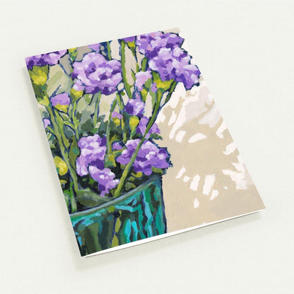 Mauve Carnations — Fine Art Note Cards with Mauve Carnations in Vase Acrylic Print Design, Blank Inside, Pack of 10 with Envelopes #NCNA-1072