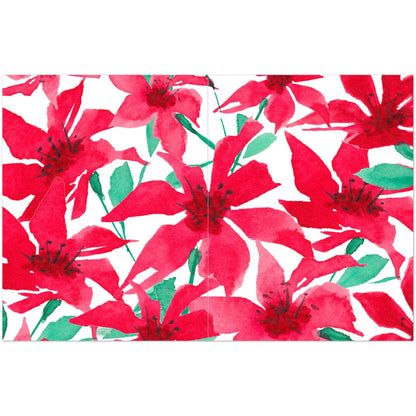 Scarlet Bloom — Fine Art Watercolor Note Cards with Large Red Floral Design, Blank Inside, Pack of 10 with Envelopes #NCNA-1331