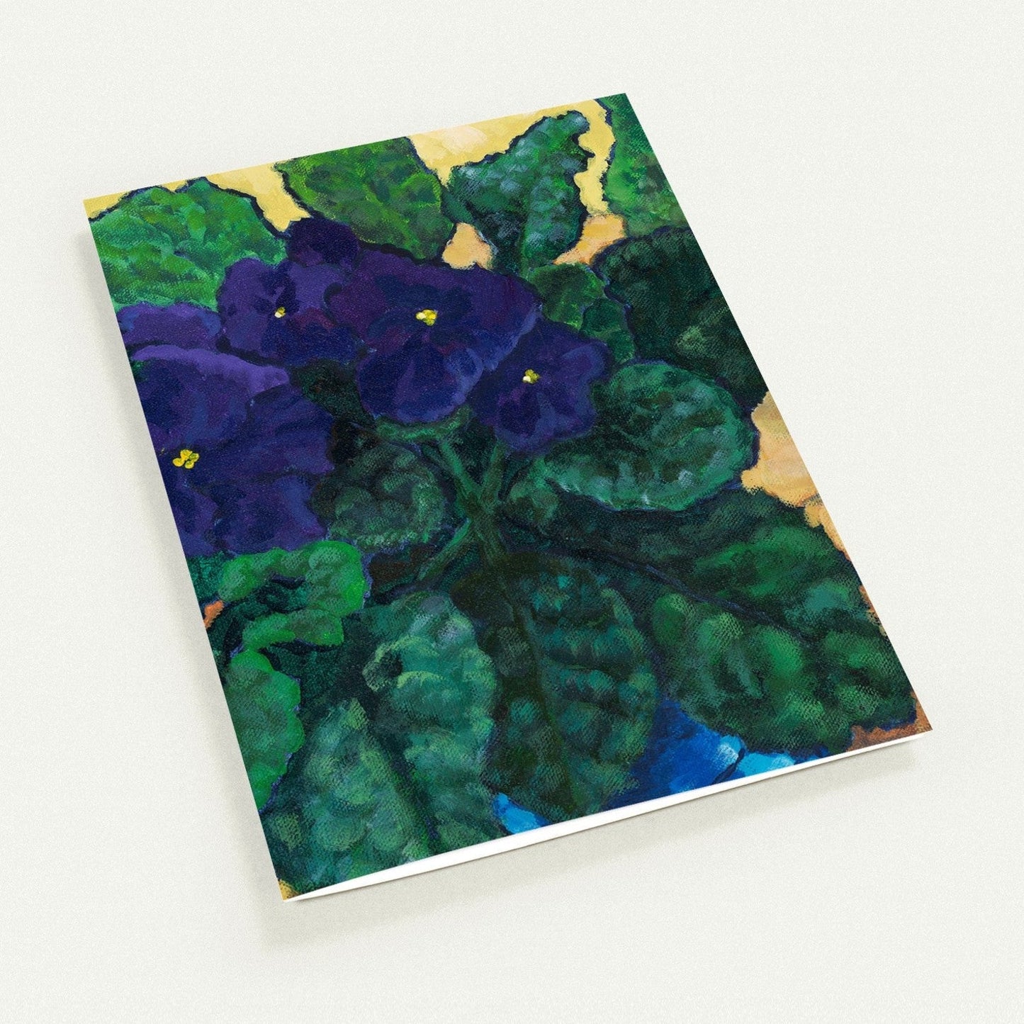 African Violets — Fine Art Note Cards with Purple African Violets Acrylic Print Design, Blank Inside, Pack of 10 with Envelopes #NCNA-1091