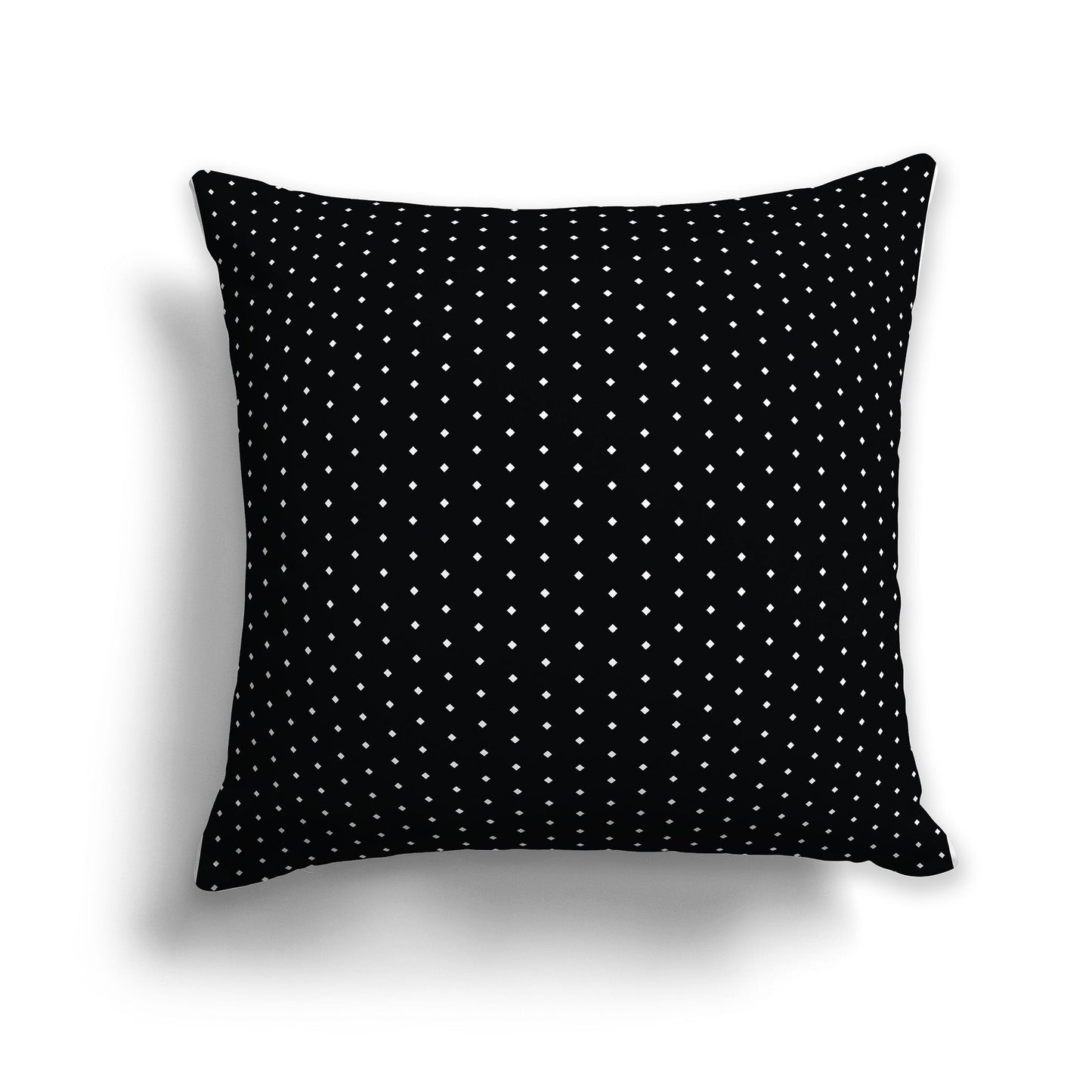 Black Throw Pillow with Small White/Beige-white Diamond Pattern on Front, CAPC-1011-112