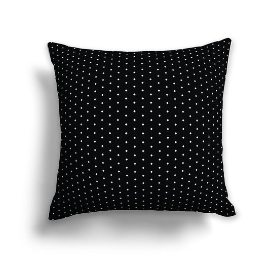 Black Throw Pillow with Small White/Beige-white Diamond Pattern on Front, CAPC-1011-112