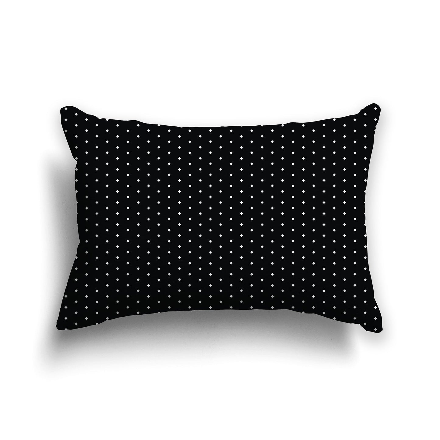 Black Throw Pillow with Small White/Beige-white Diamond Pattern on Front, CAPC-1011-112