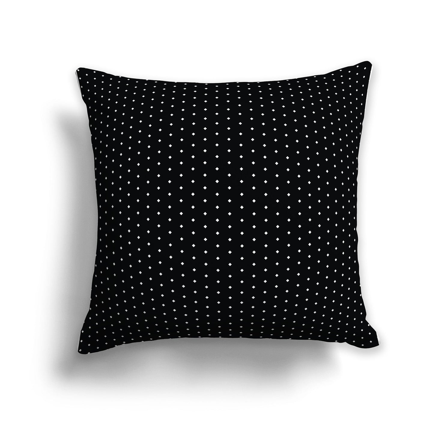 Black Throw Pillow with Small White/Beige-white Diamond Pattern on Front, CAPC-1011-112