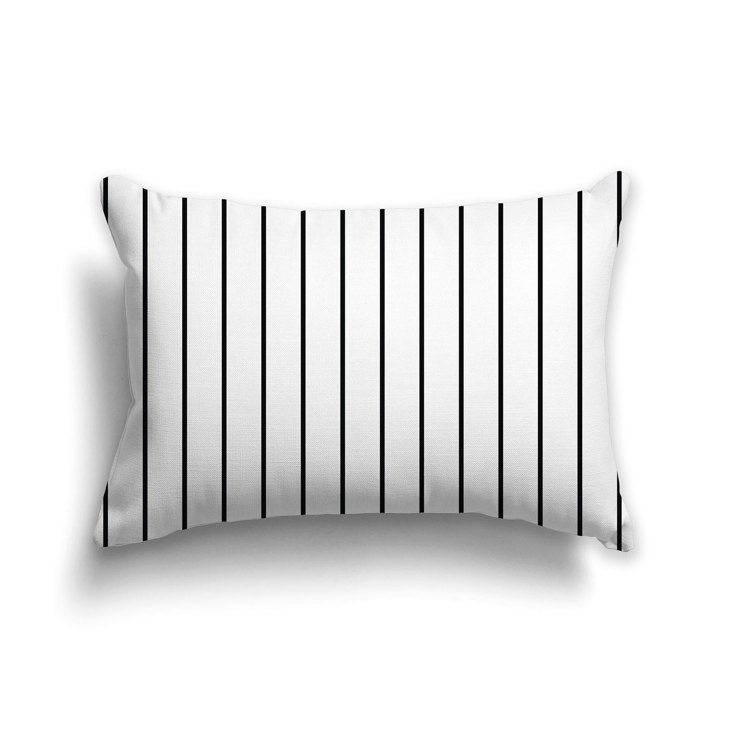 White/Beige-white Throw Pillow with Fine Black Vertical Stripes on Front, CAPC-1011-151