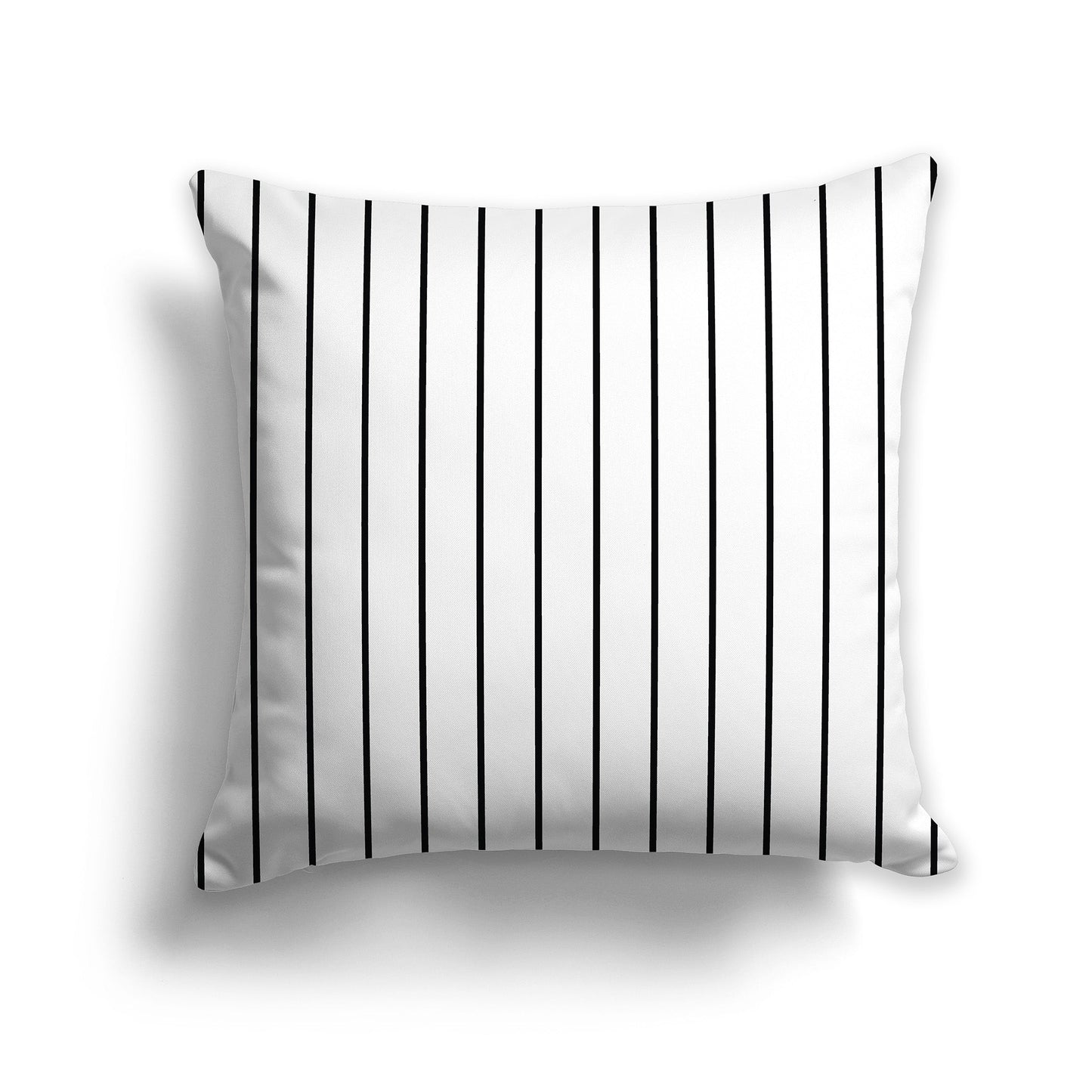 White/Beige-white Throw Pillow with Fine Black Vertical Stripes on Front, CAPC-1011-151