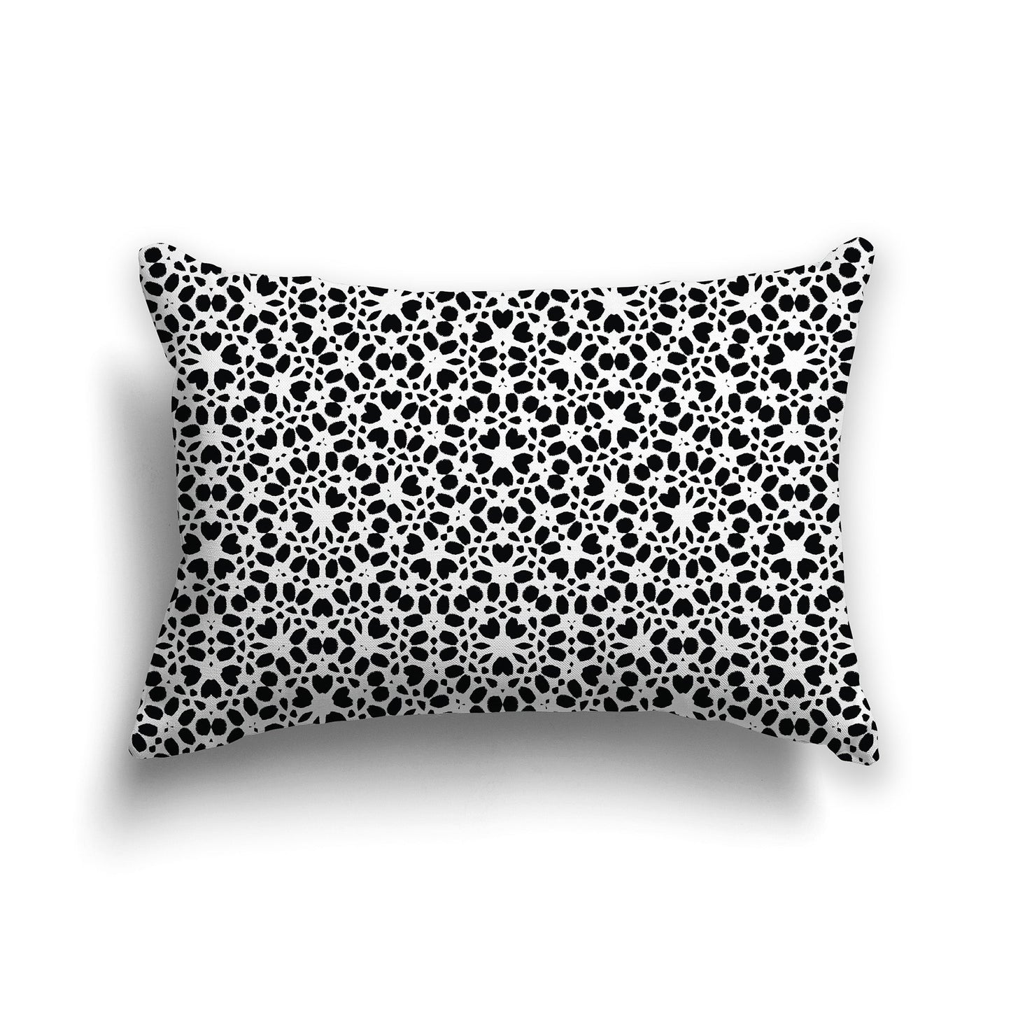 White/Beige-white Throw Pillow with Black Paint Dab Pattern on Both Sides, CAPC-1011-161