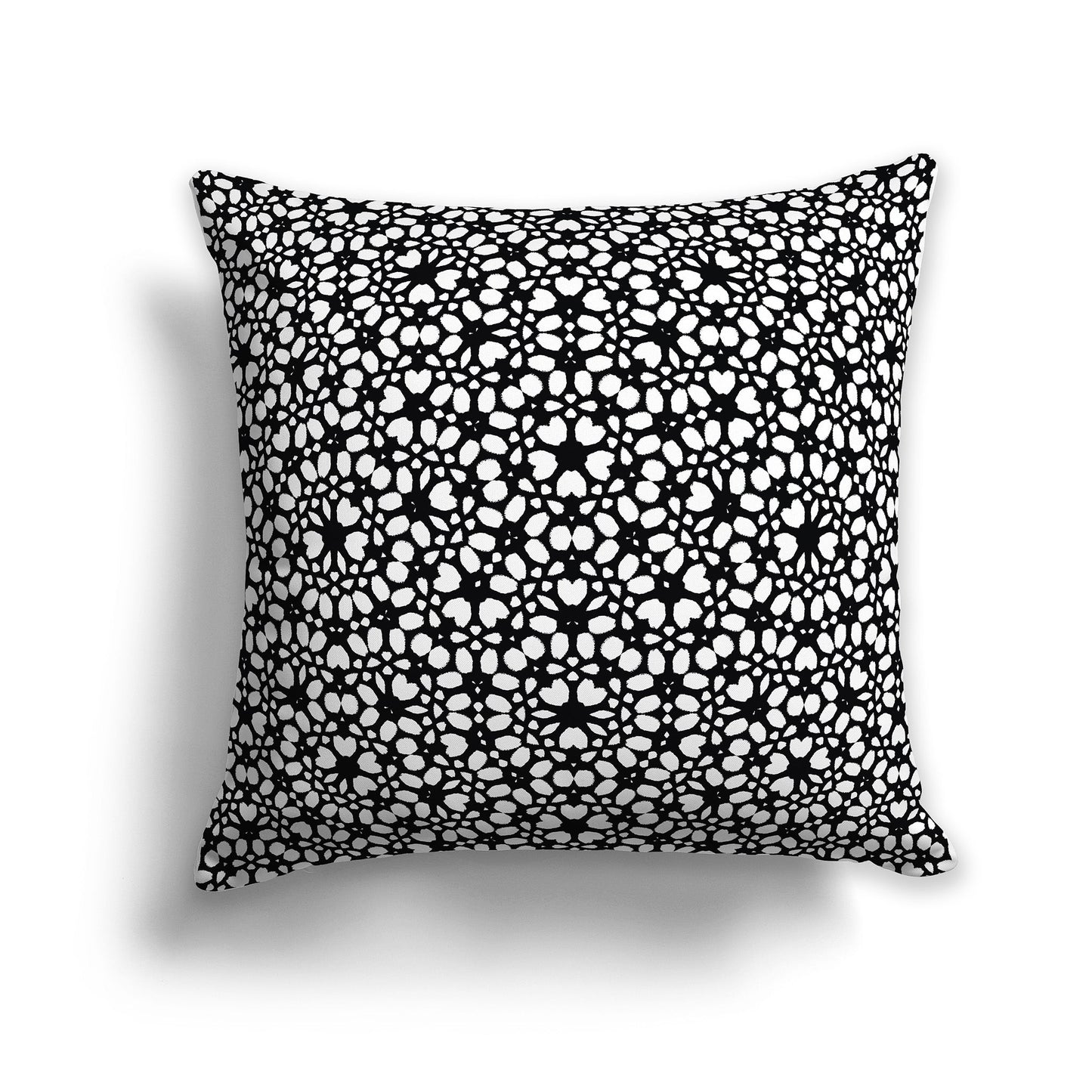Black Throw Pillow with White/Beige-white Paint Dab Pattern on Both Sides, CAPC-1011-162
