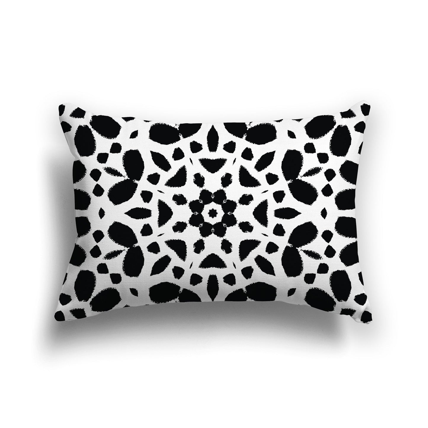White/Beige-white Throw Pillow with Black Circular Pattern on Both Sides, CAPC-1011-181