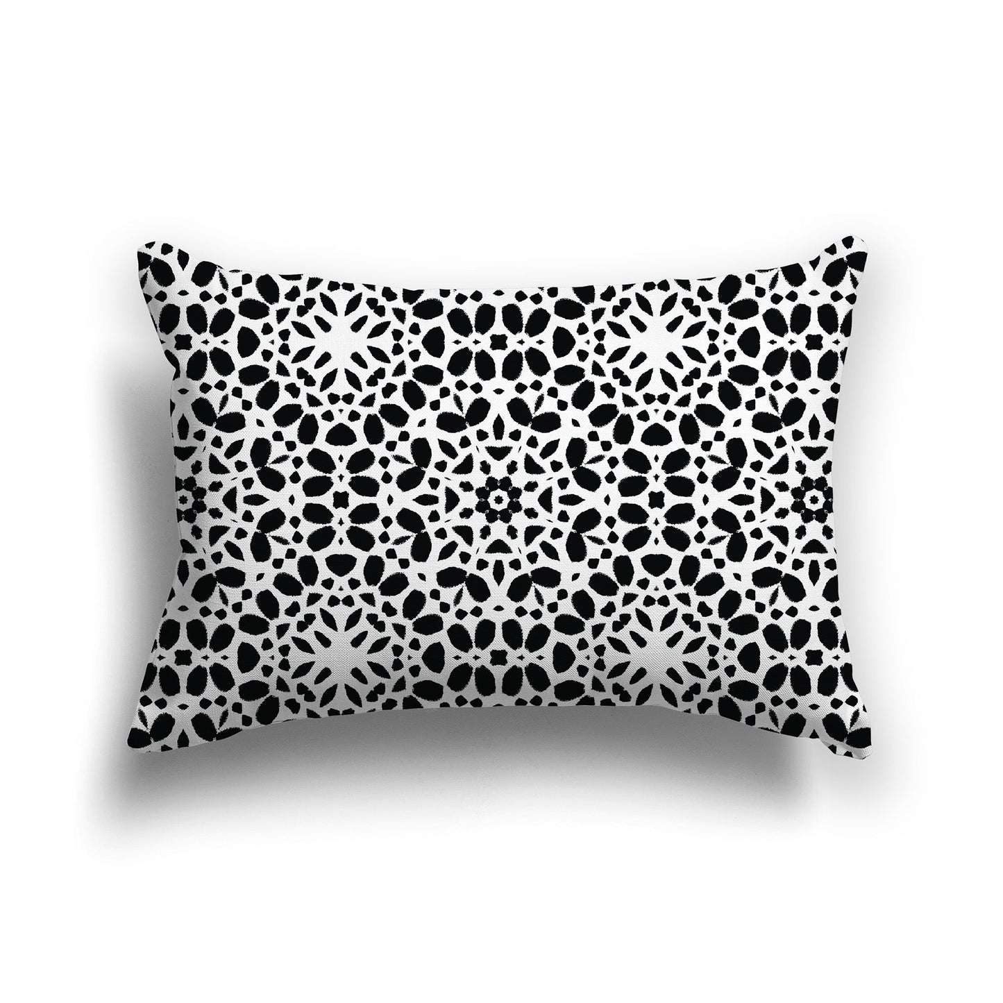 White/Beige-white Throw Pillow with Fine Black Circular Pattern on Both Sides, CAPC-1011-191