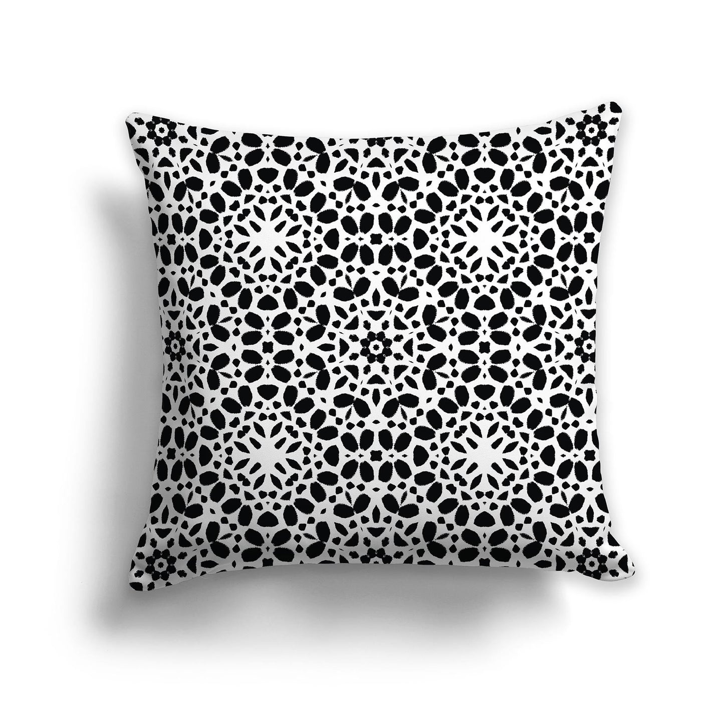 White/Beige-white Throw Pillow with Fine Black Circular Pattern on Both Sides, CAPC-1011-191