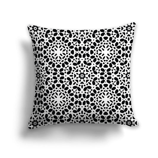 White/Beige-white Throw Pillow with Fine Black Circular Pattern on Both Sides, CAPC-1011-191