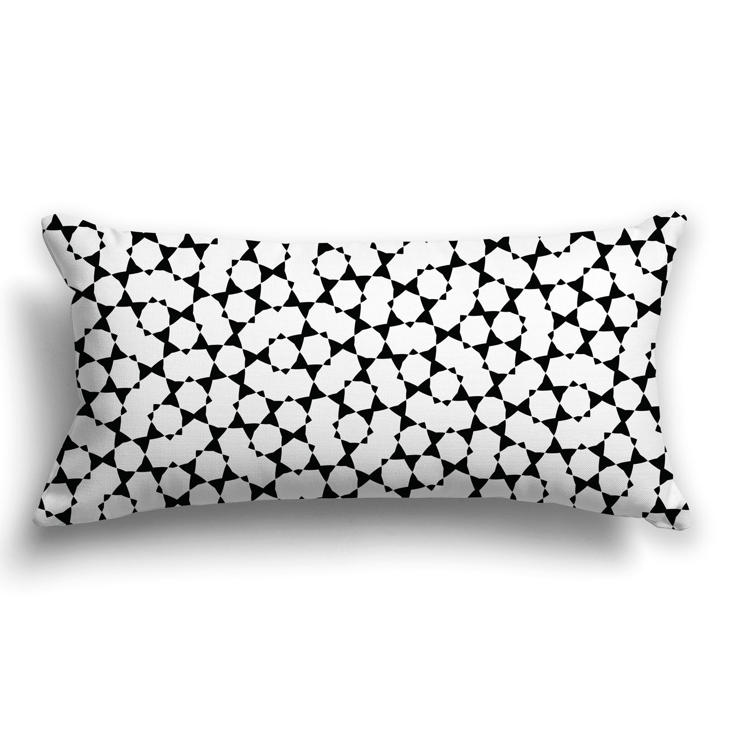 White/Beige-white Throw Pillow with Black Geometric Pattern on Both Sides, CAPC-1011-201