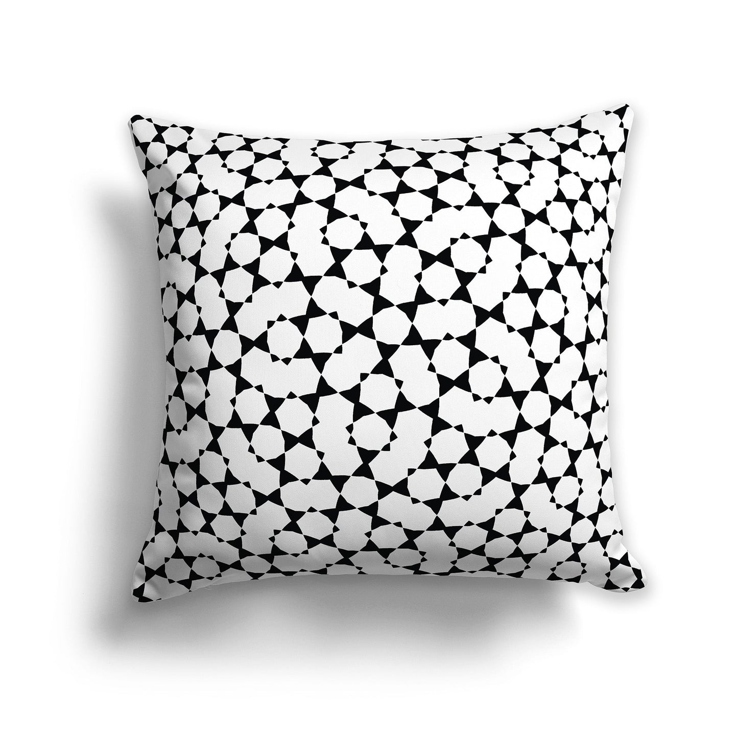 White/Beige-white Throw Pillow with Black Geometric Pattern on Both Sides, CAPC-1011-201