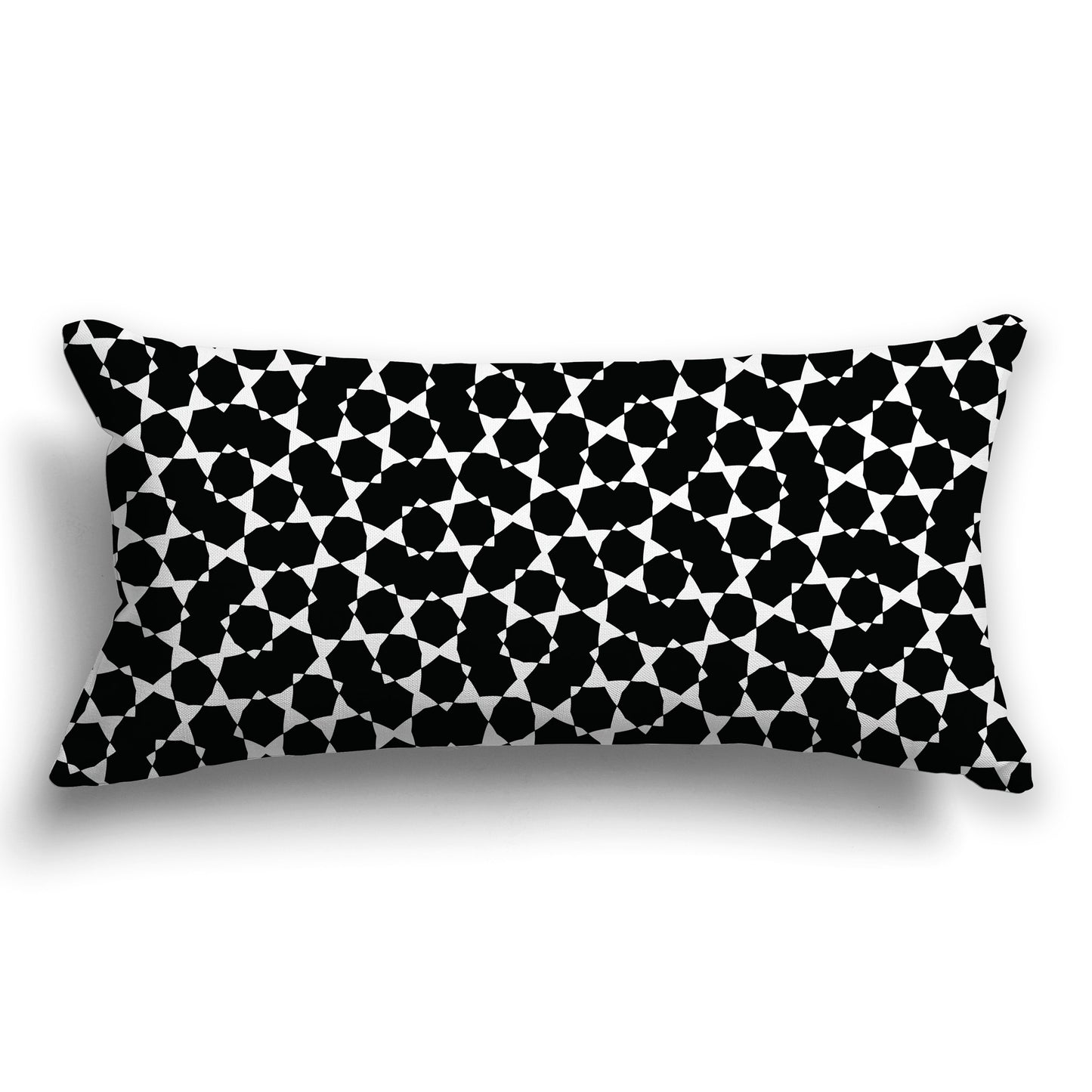 Black Throw Pillow with White/Beige-white Geometric Pattern on Both Sides, CAPC-1011-202