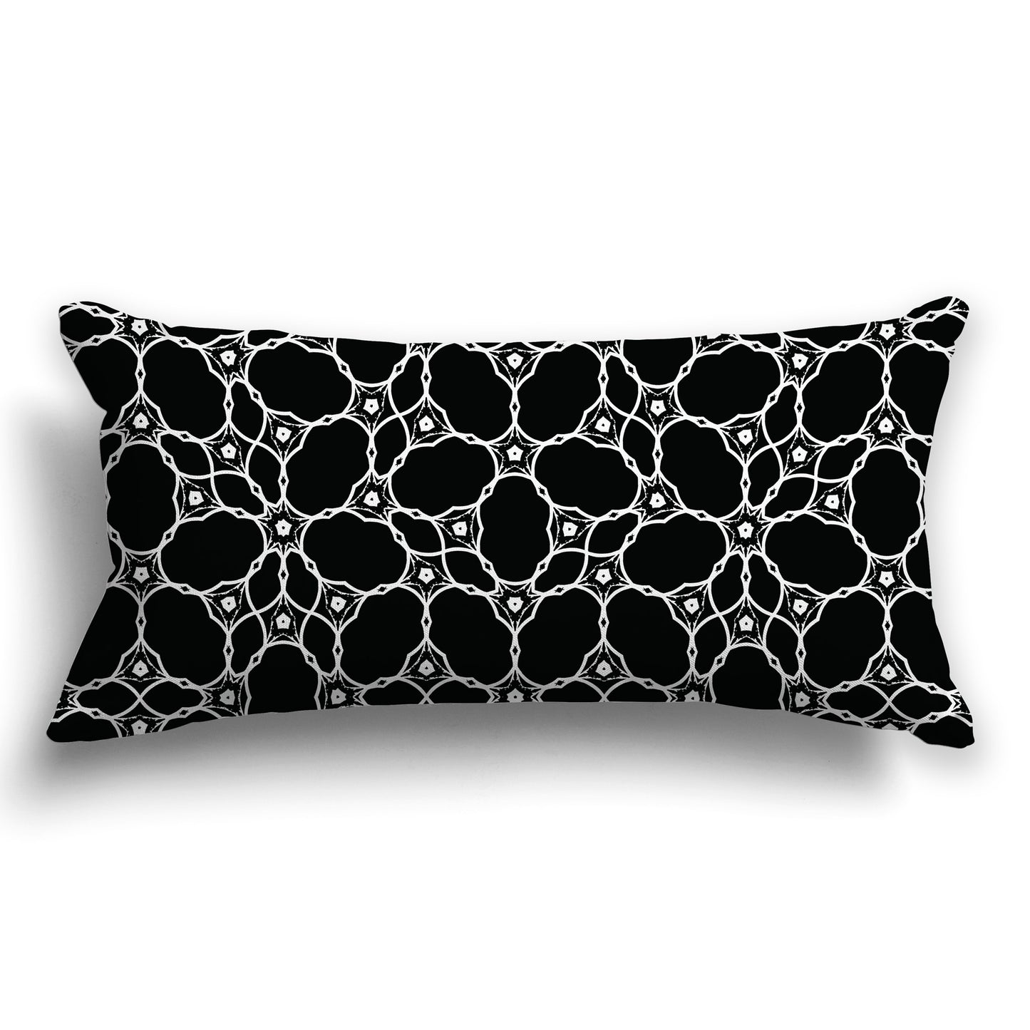 Black Throw Pillow with White/Beige-white Cloud-shaped Pattern on Both Sides, CAPC-1011-211