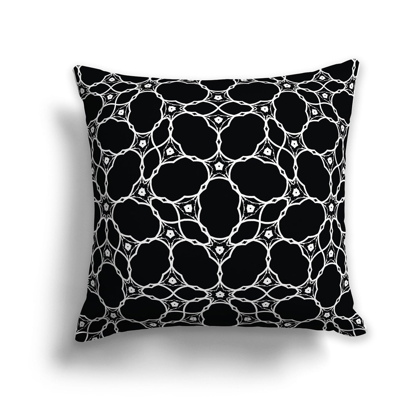 Black Throw Pillow with White/Beige-white Cloud-shaped Pattern on Both Sides, CAPC-1011-211