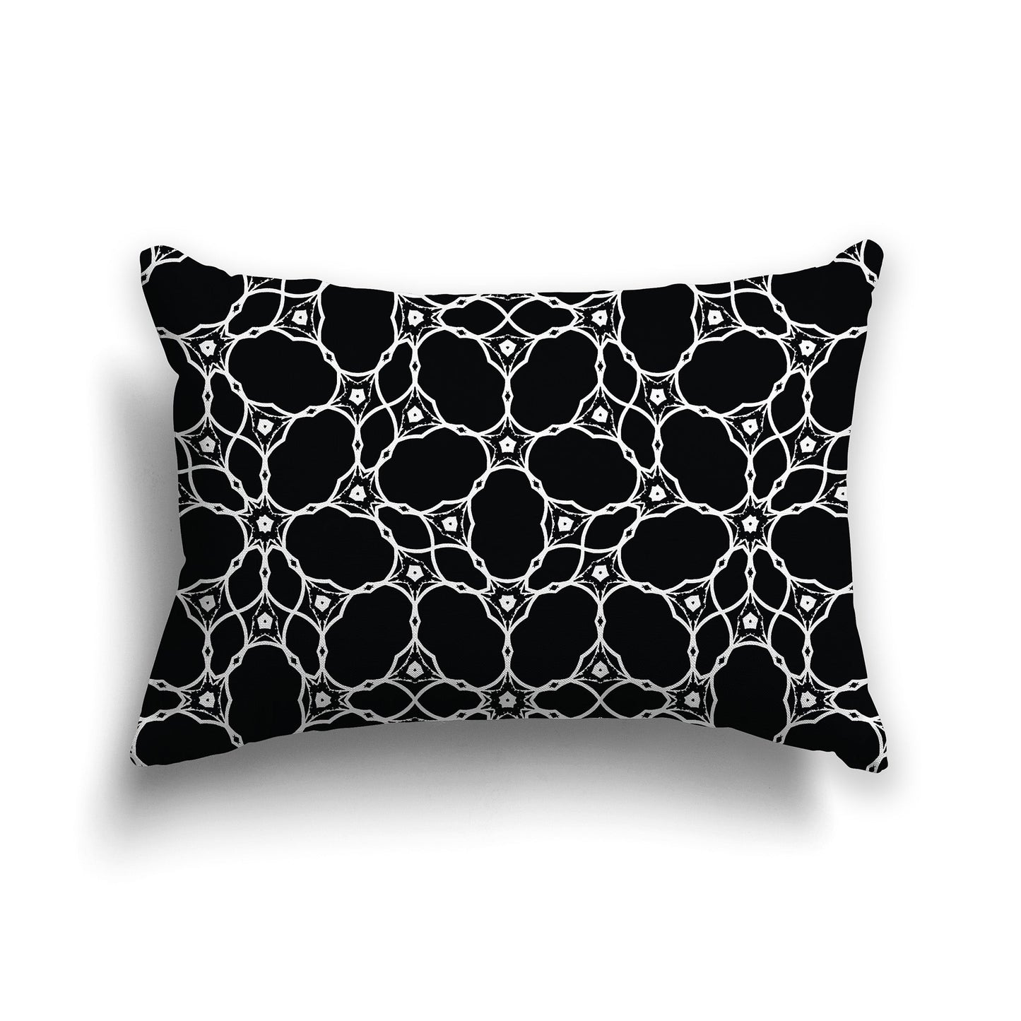 Black Throw Pillow with White/Beige-white Cloud-shaped Pattern on Both Sides, CAPC-1011-211