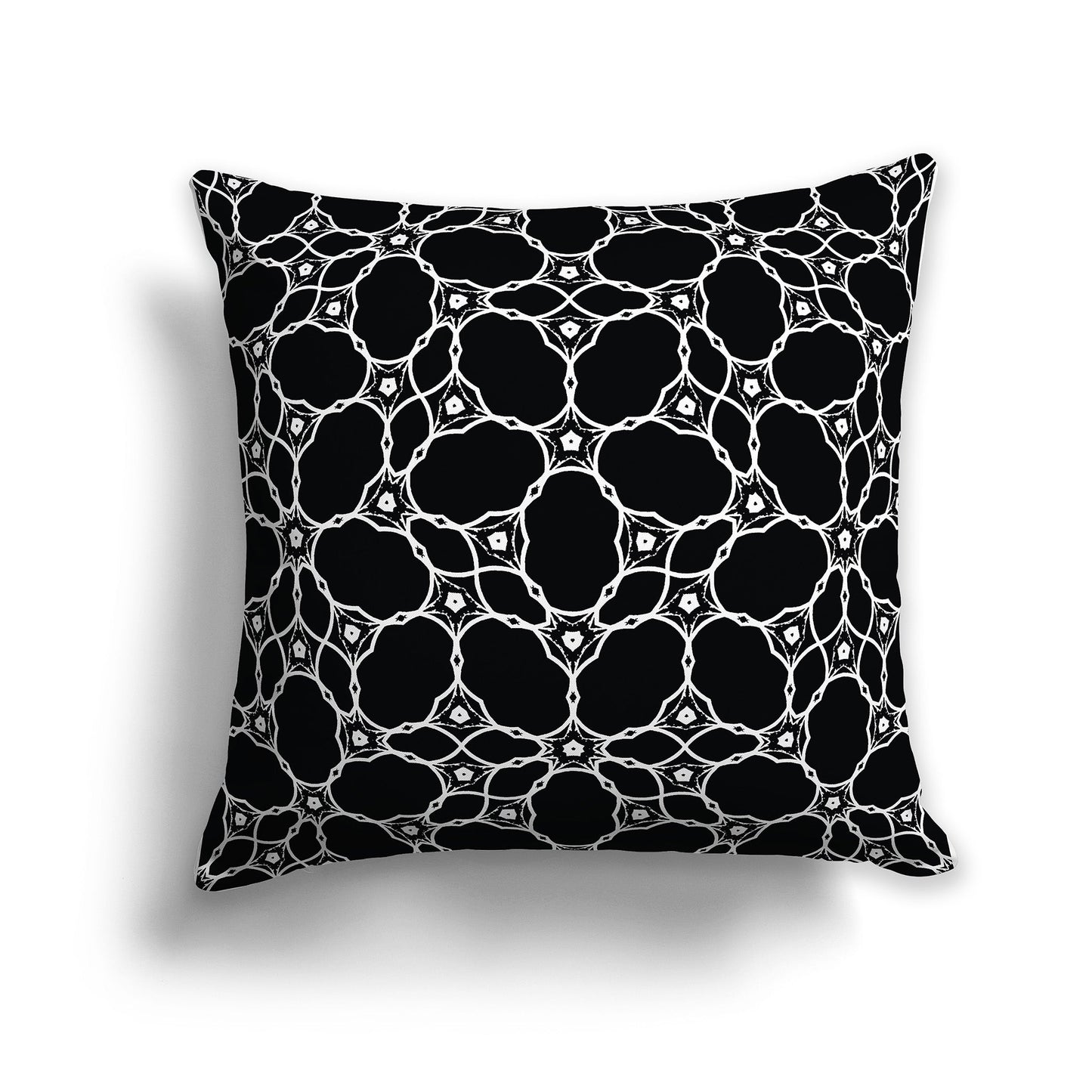 Black Throw Pillow with White/Beige-white Cloud-shaped Pattern on Both Sides, CAPC-1011-211