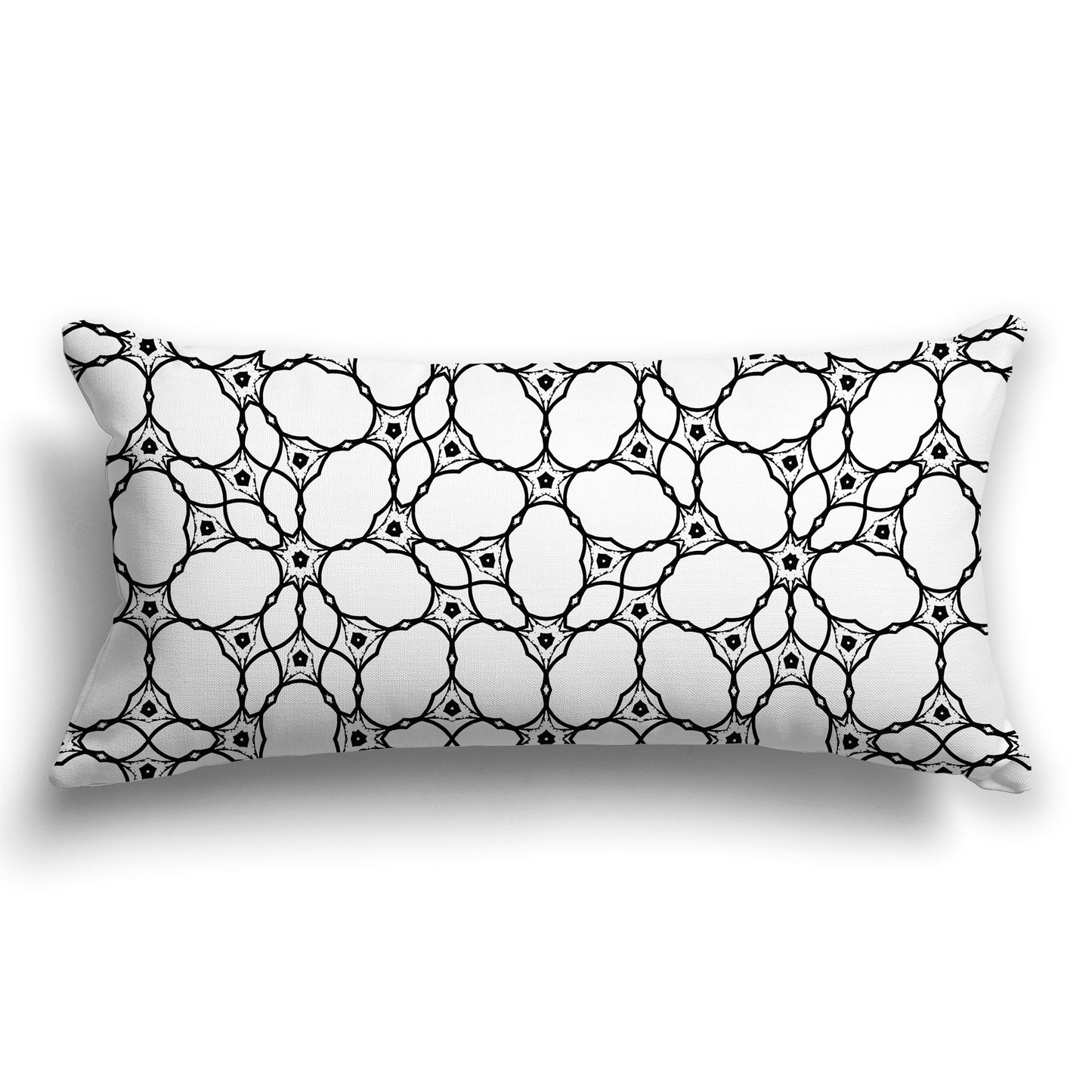 White/Beige-white Throw Pillow with Black Cloud-shaped Pattern on Both Sides, CAPC-1011-212