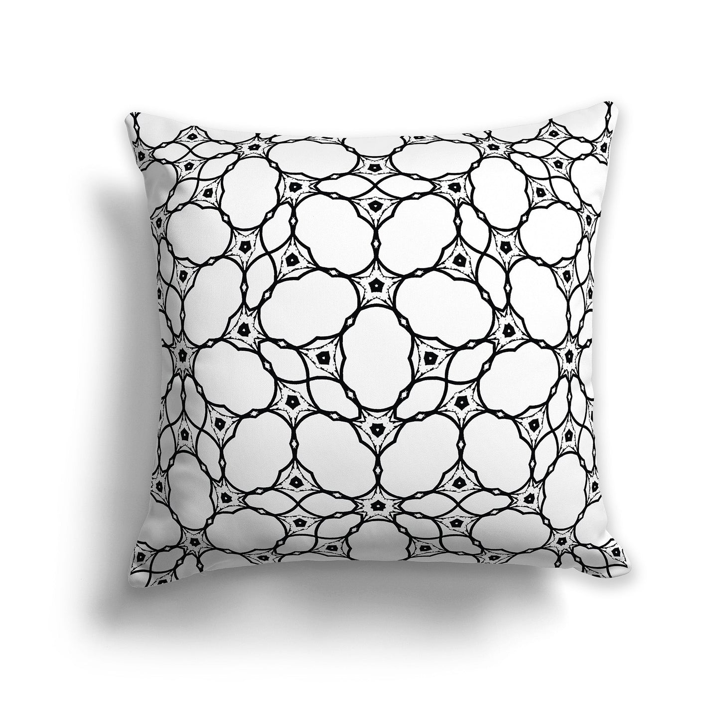 White/Beige-white Throw Pillow with Black Cloud-shaped Pattern on Both Sides, CAPC-1011-212