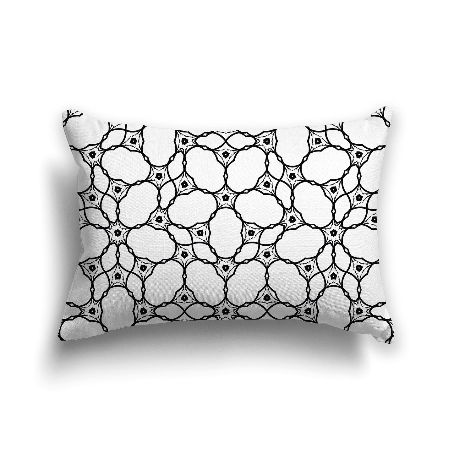 White/Beige-white Throw Pillow with Black Cloud-shaped Pattern on Both Sides, CAPC-1011-212