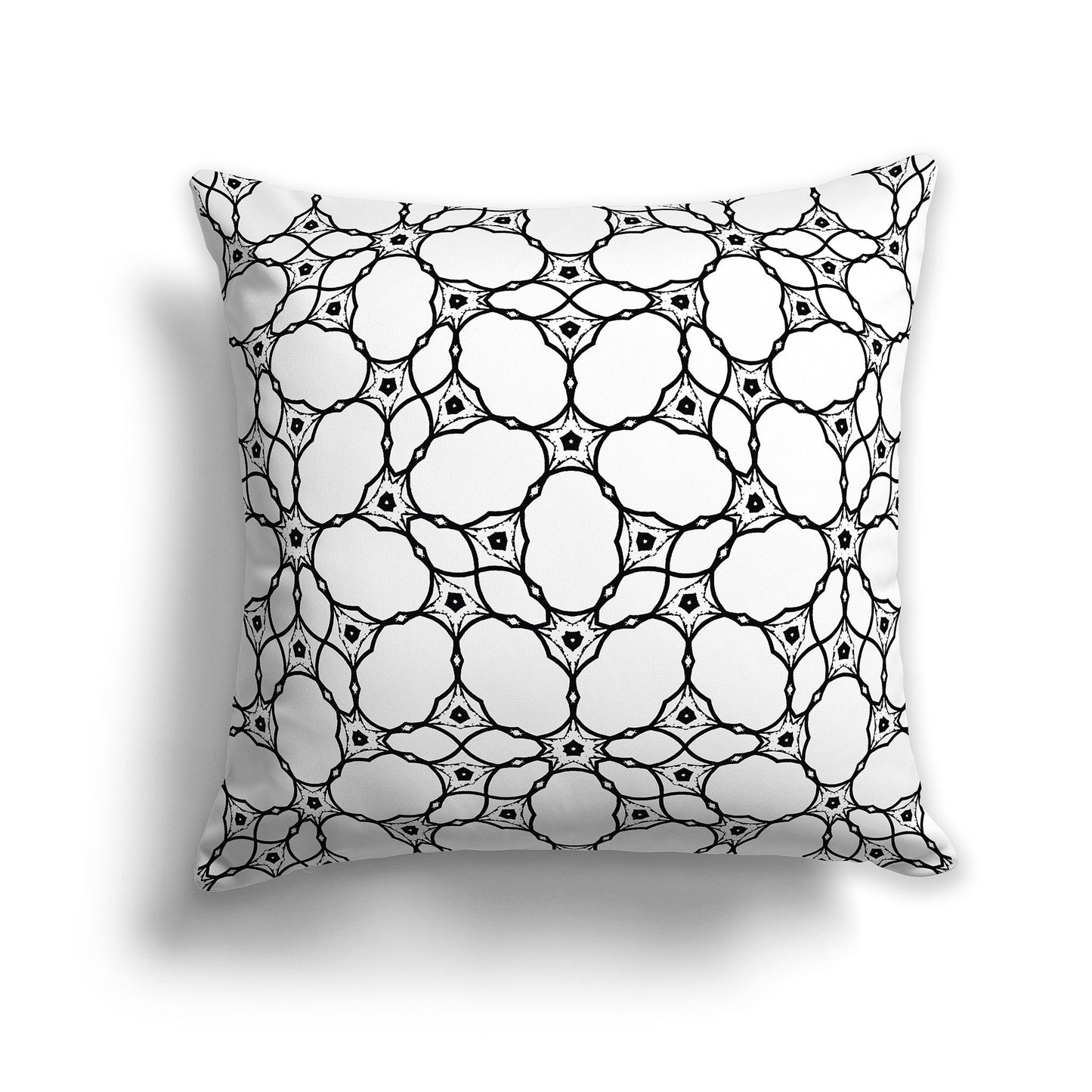 White/Beige-white Throw Pillow with Black Cloud-shaped Pattern on Both Sides, CAPC-1011-212