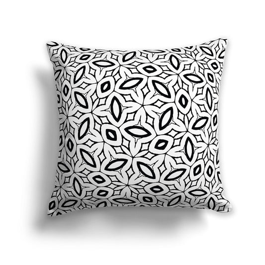 White/Beige-white Throw Pillow with Black Elliptical Pattern on Both Sides, CAPC-1011-221