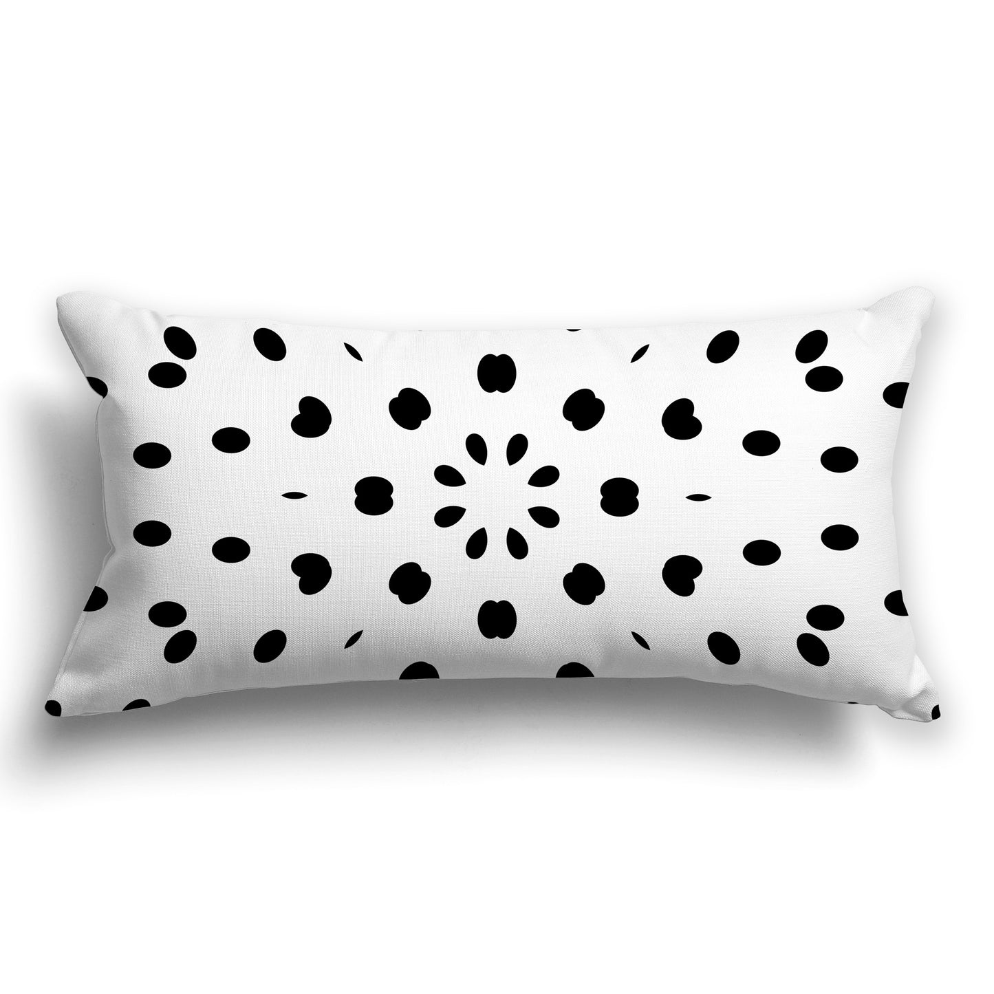White/Beige-white Throw Pillow with Black Paint Dab Burst on Front, CAPC-1011-231