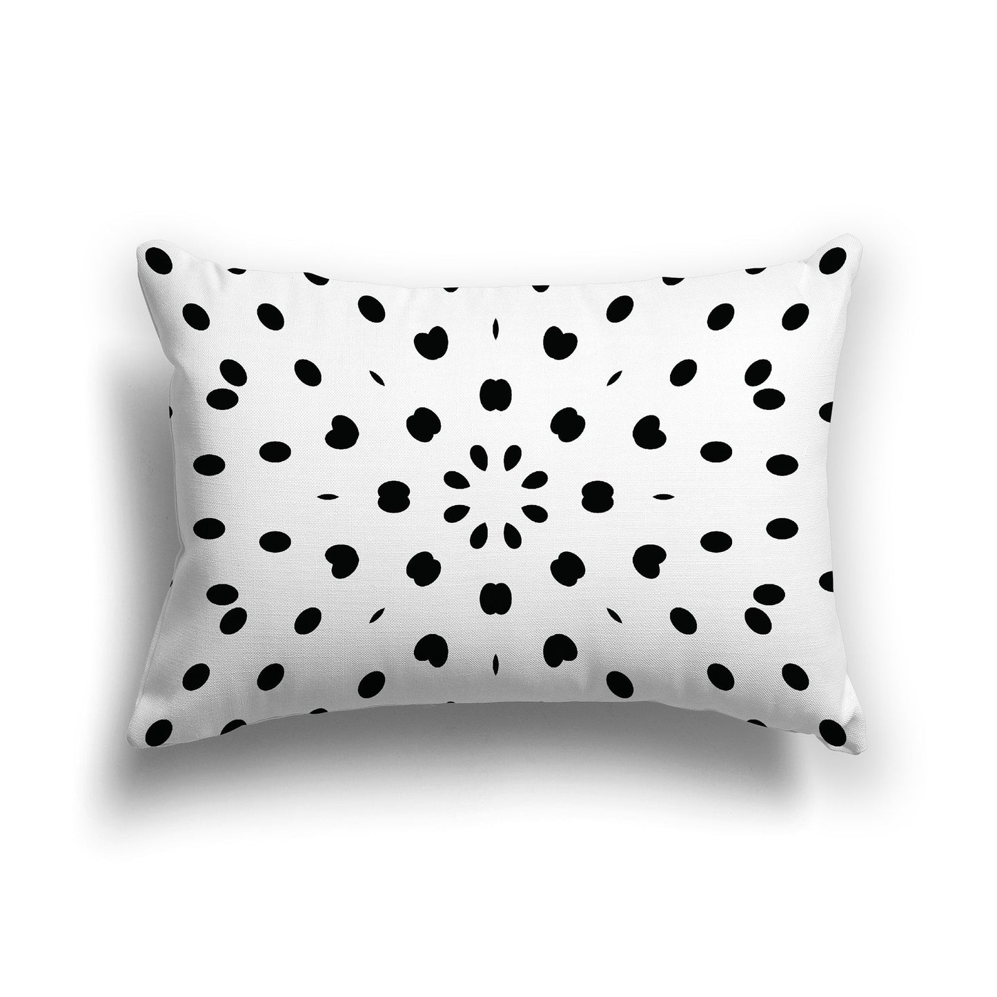 White/Beige-white Throw Pillow with Black Paint Dab Burst on Front, CAPC-1011-231