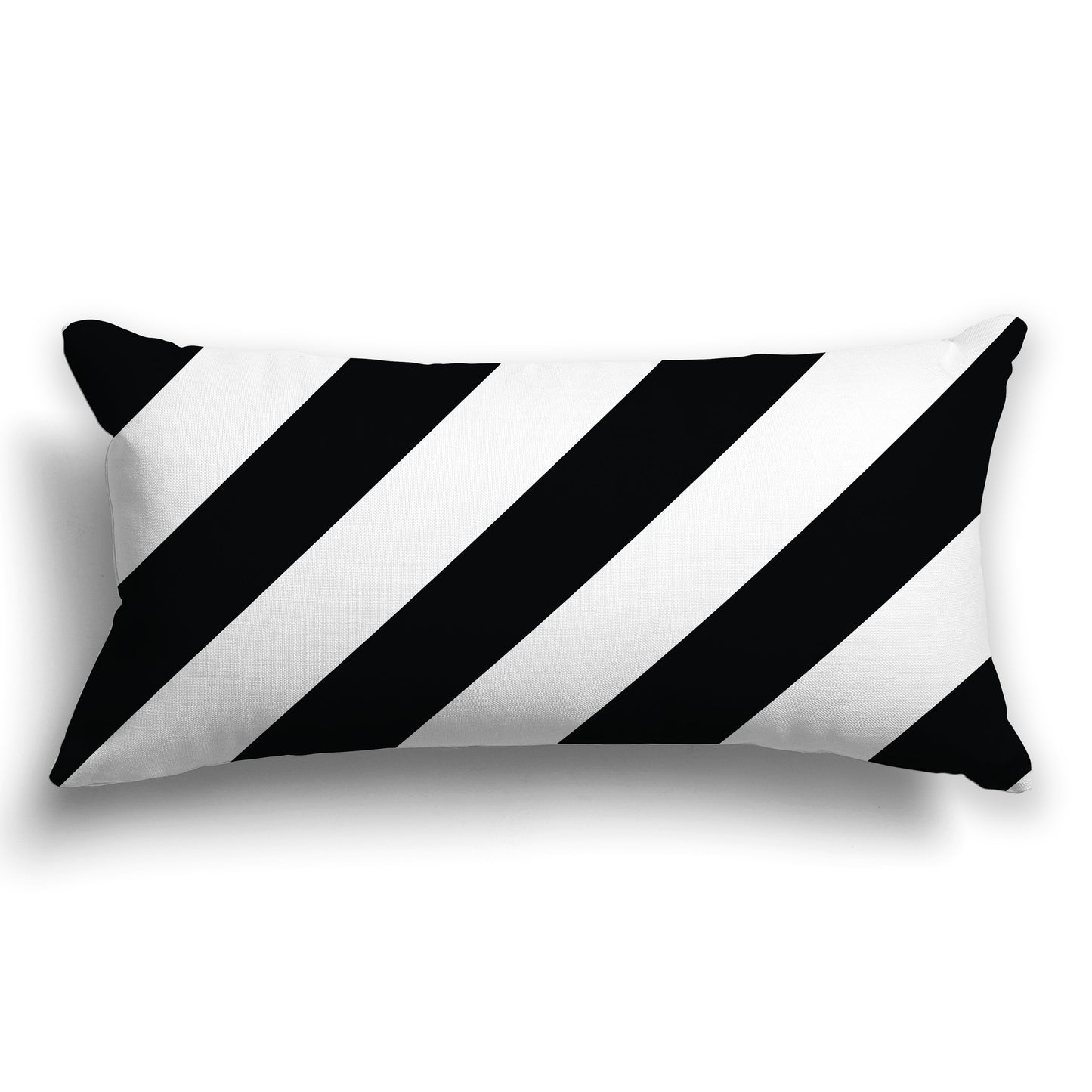 White/Beige-white Throw Pillow with Black Diagonal Bars on Both Sides, CAPC-1012-031